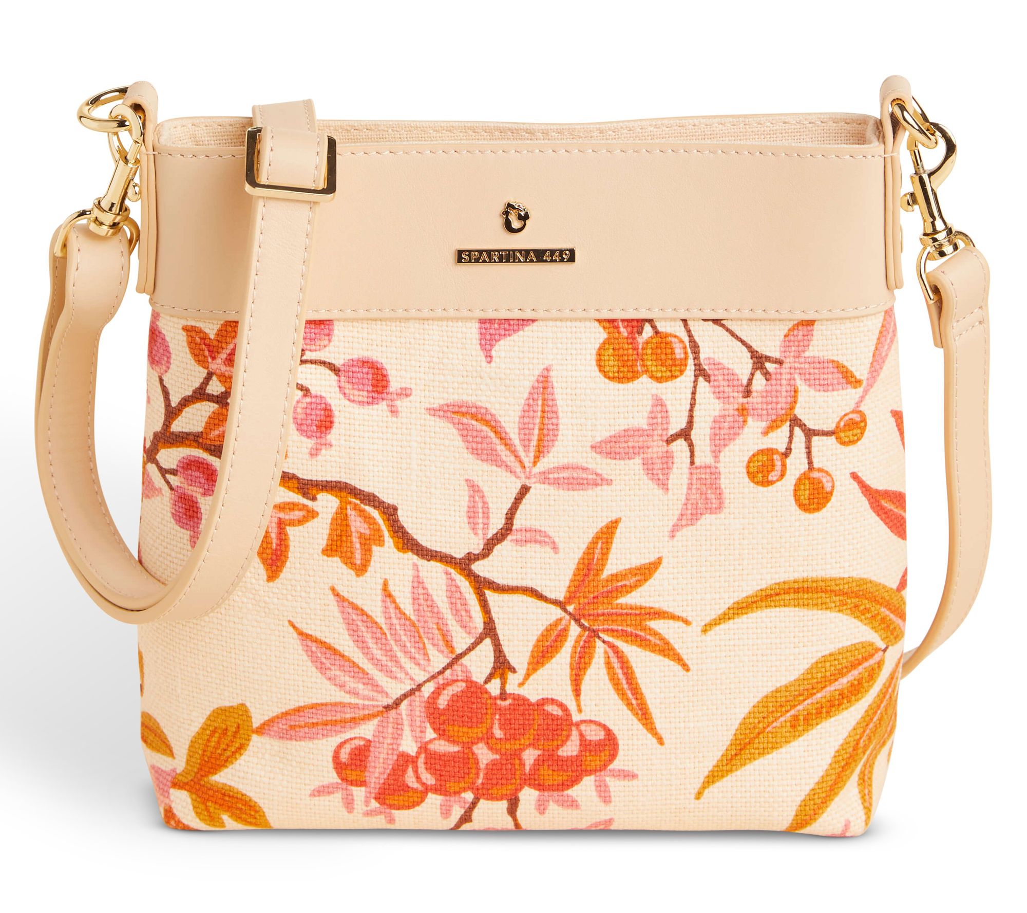 Spartina 449 Linen Hipster Crossbody Bag with Leather Trim