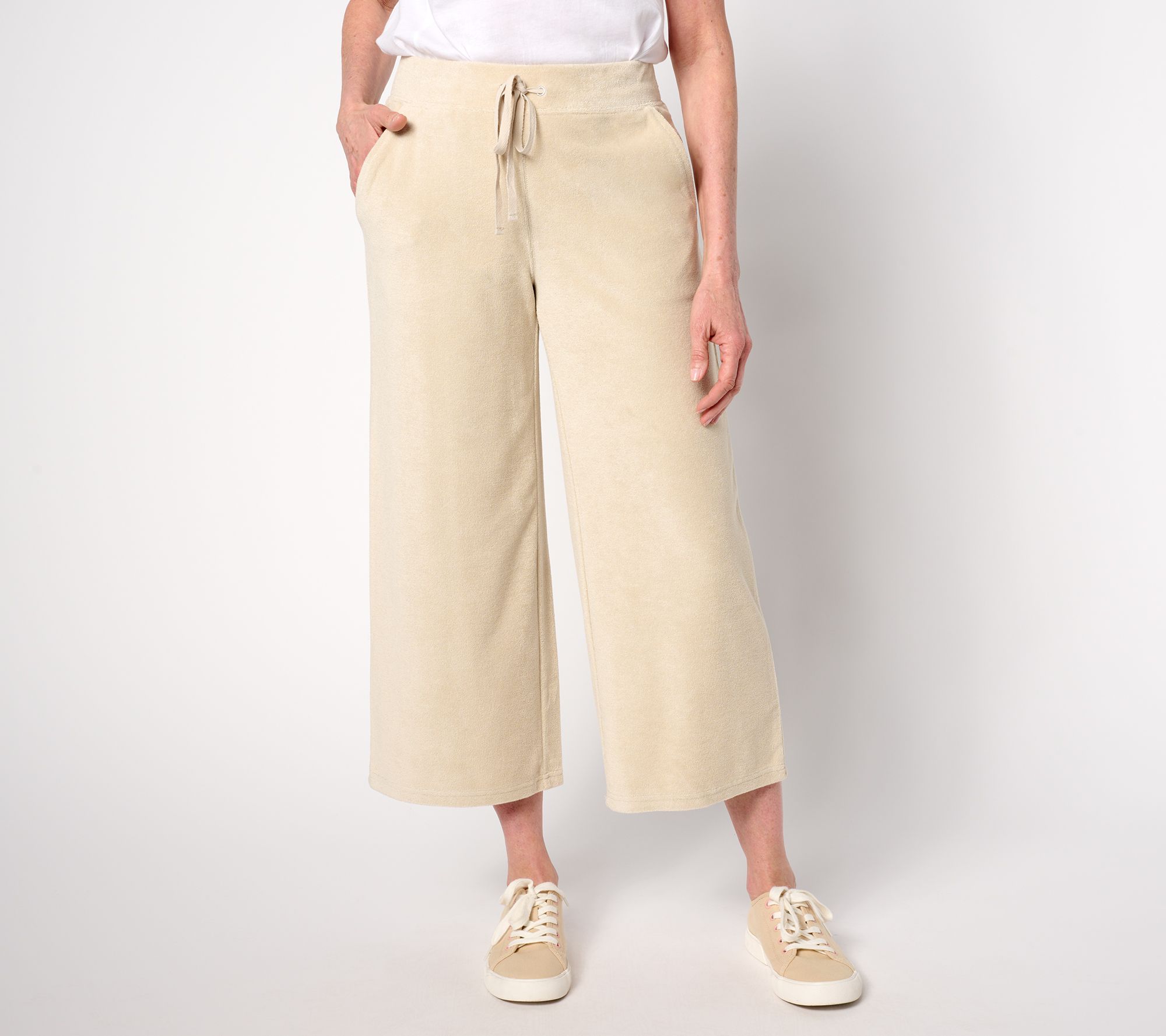 Martha Stewart Signature Petite Knit Wide Leg Crop Pants