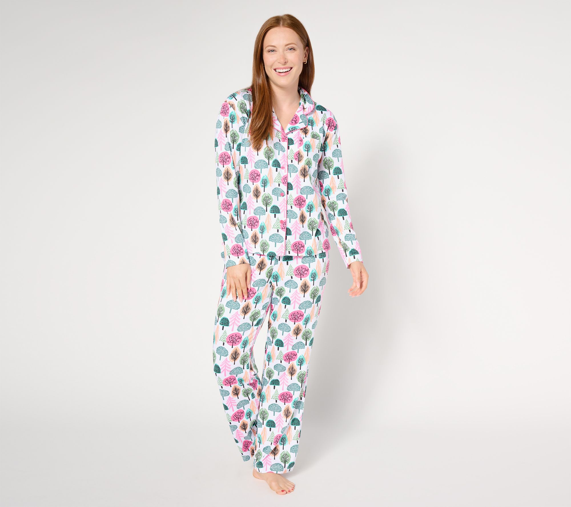 "As Is" MUK LUKS Dream Cloud Notch Collar Harvest Pajama Set