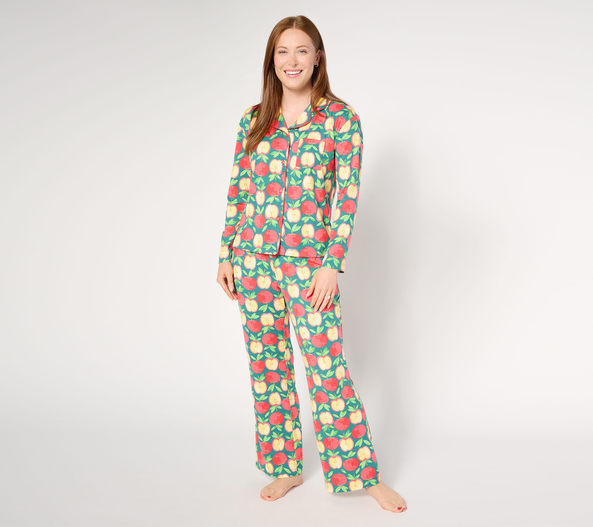 "As Is" MUK LUKS Dream Cloud Notch Collar Harvest Pajama Set
