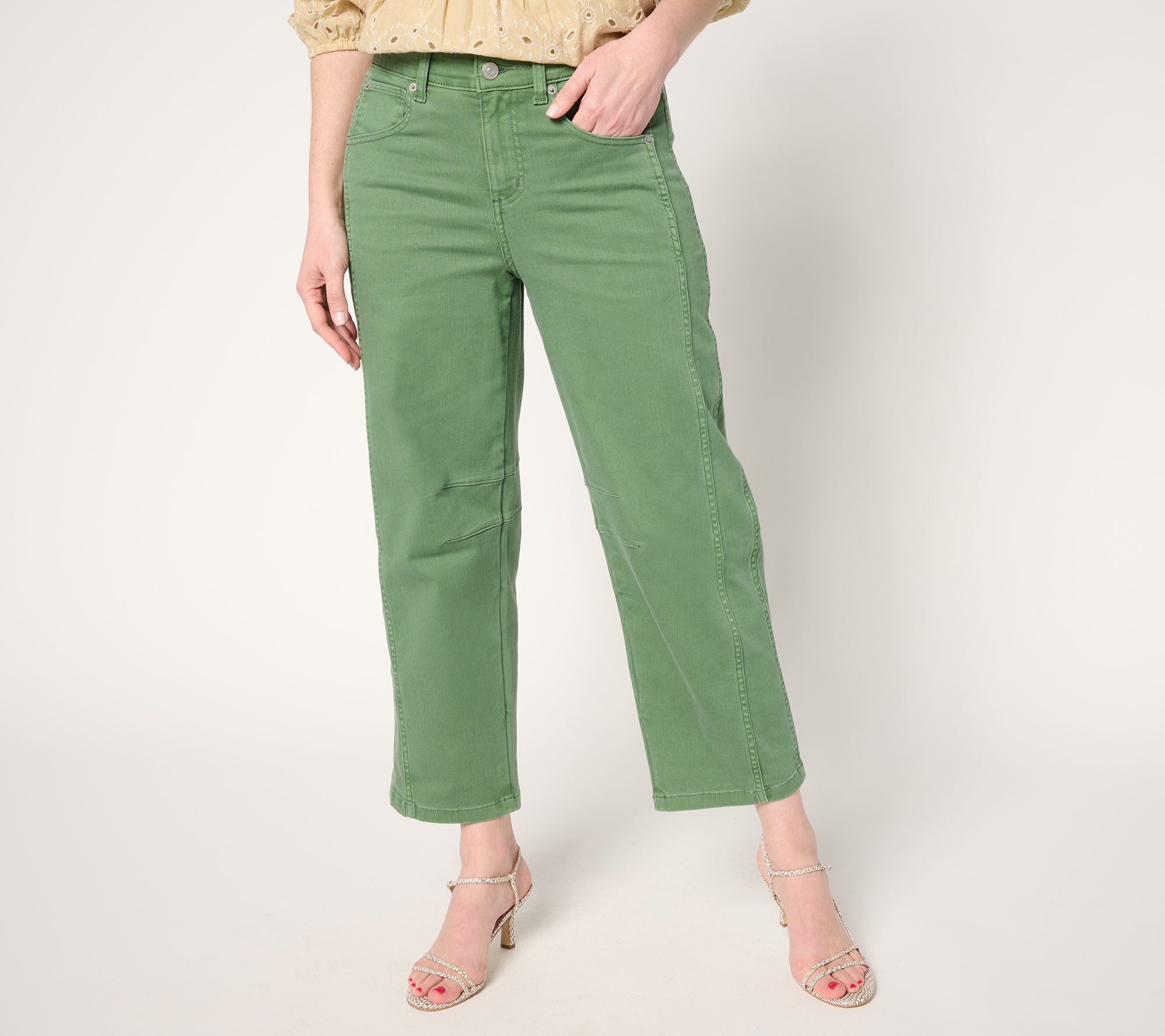 LOGO by Lori Goldstein Regular Ankle Jean with Knee Darts