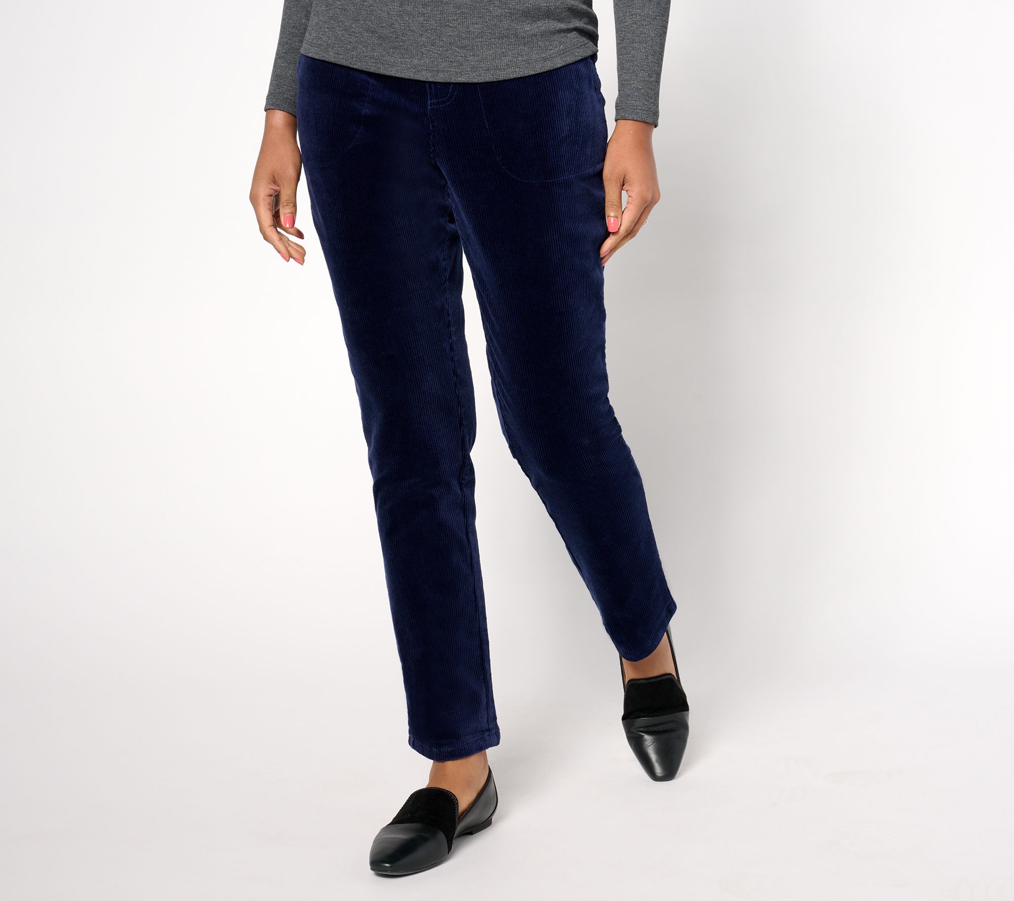 "As Is" Denim & Co. Archives Regular Smooth Waist Corduroy Pants