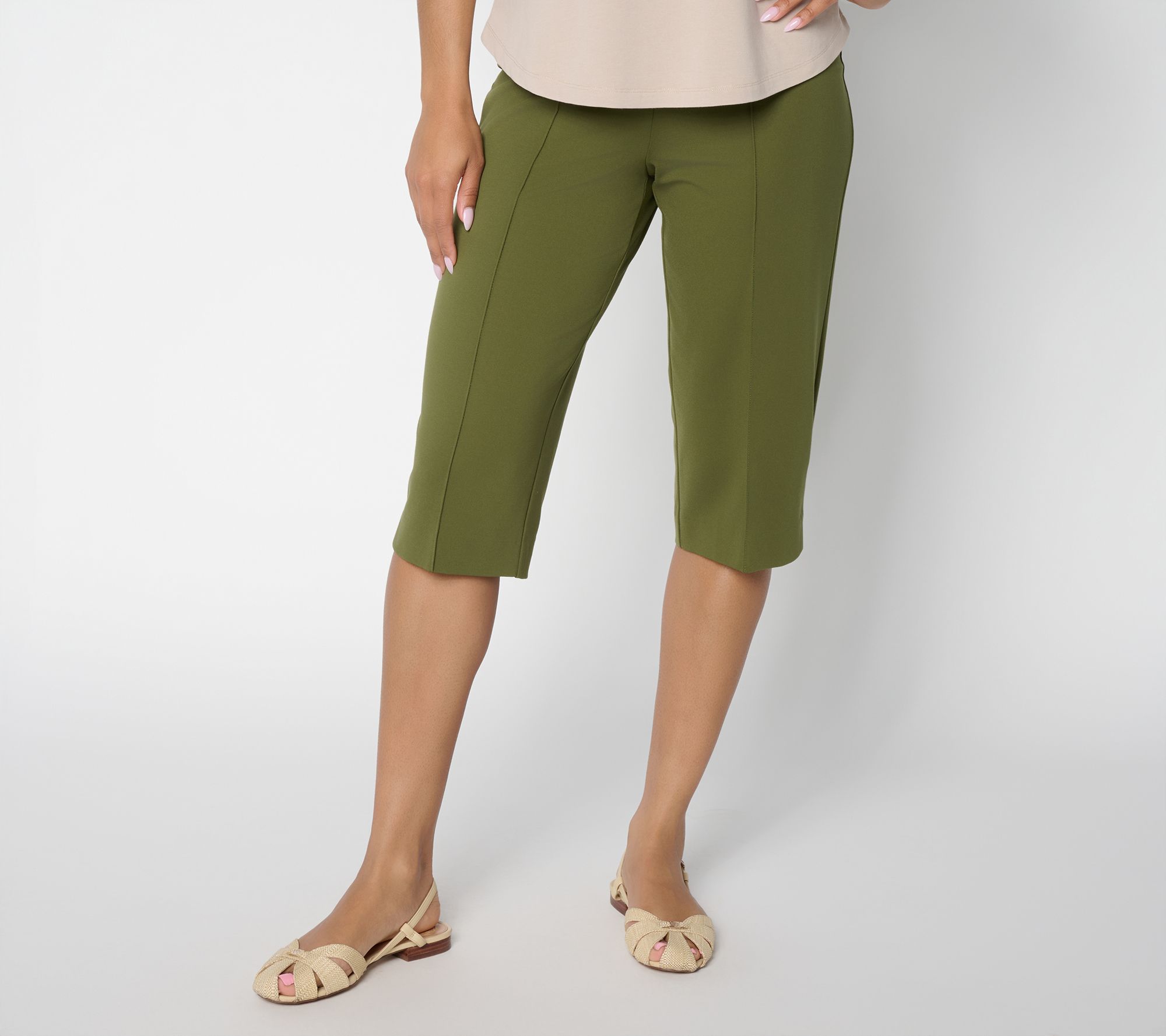 Susan Graver Weekend Ponte Petite Straight Leg Pedal Pushers