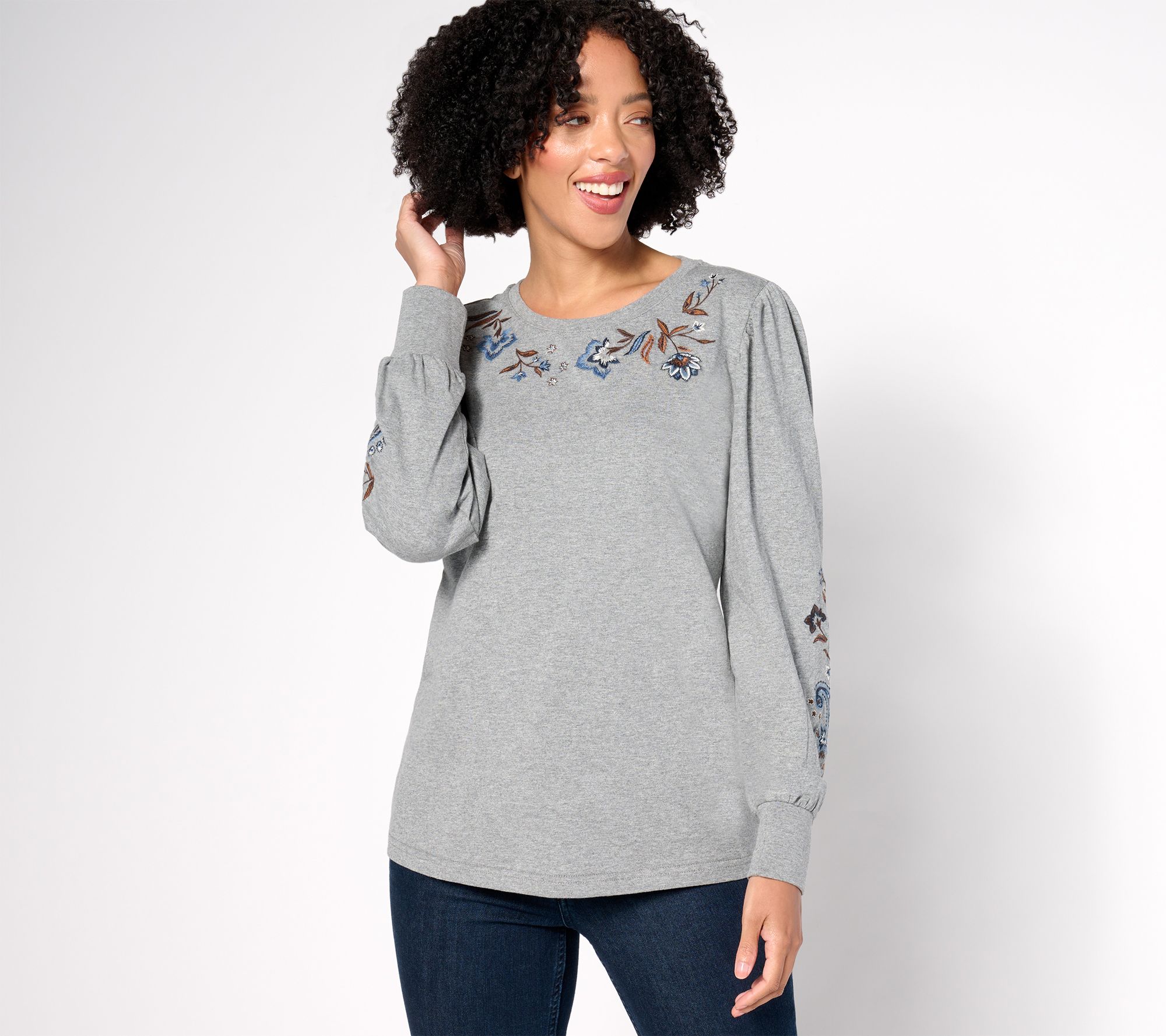 "As Is" Driftwood Jeans Clare Long Sleeve Crew Neck Shirt