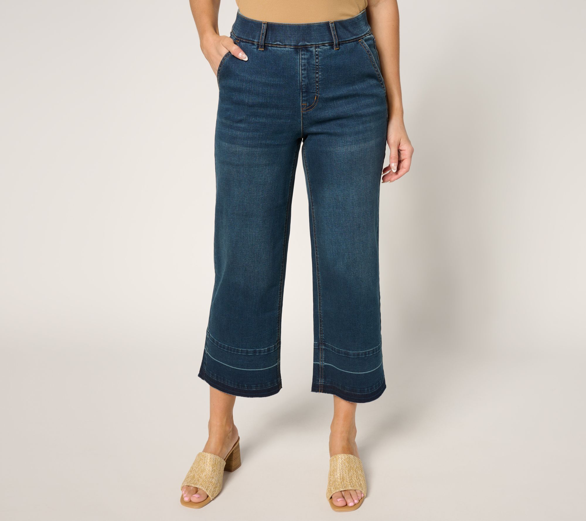 Isaac Mizrahi Live! Regular True Denim Indigo Relaxed Crop Jeans