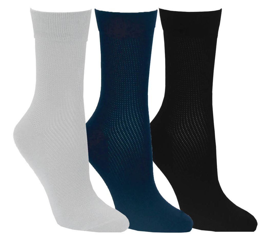  Envy Legwear Set of 3 Spring Cotton Crew Mesh Socks