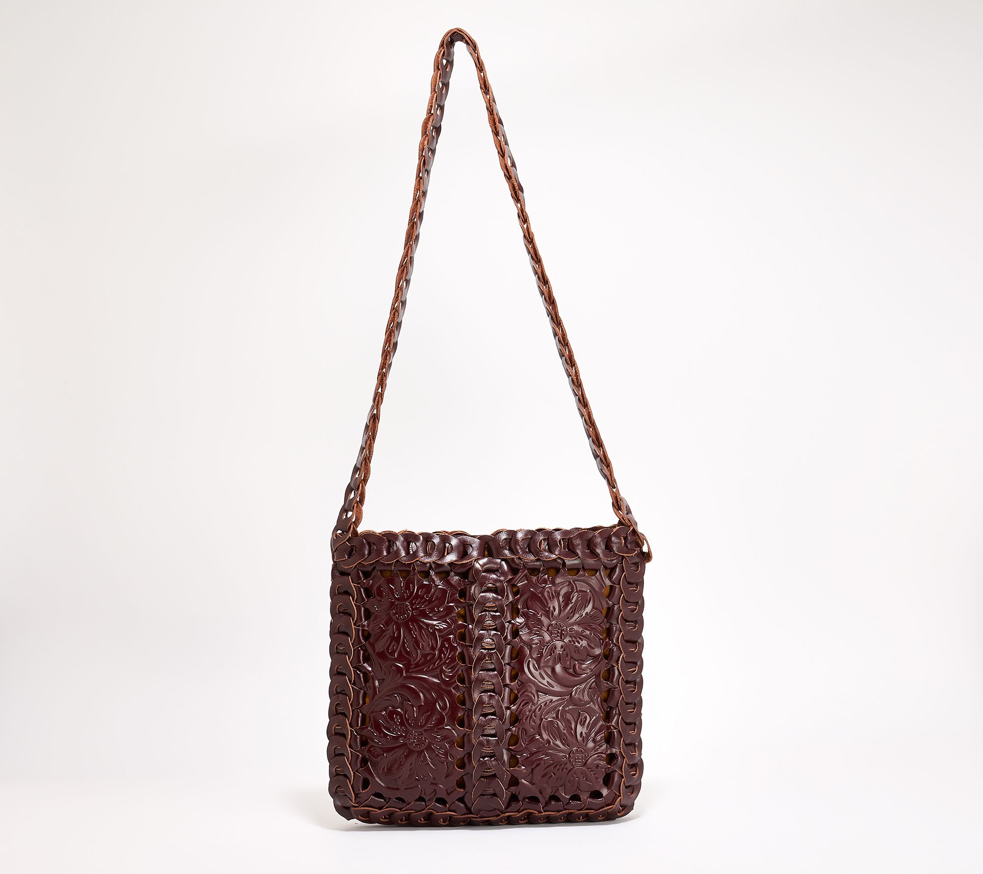 Patricia Nash Vaticci Leather Chainlink Crossbody - QVC.com