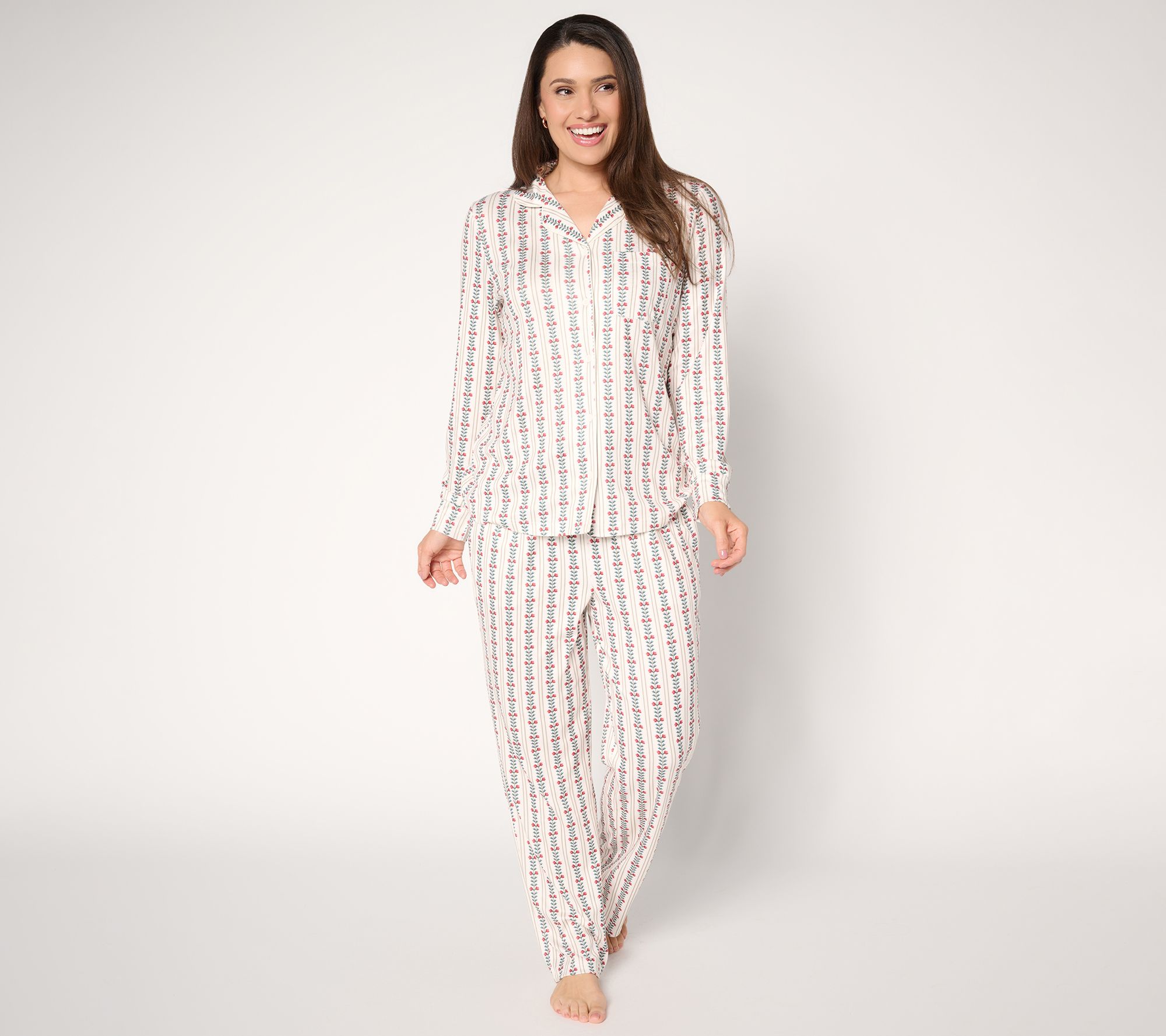 Berkshire Homewear 2pc Printed Pointelle Notch Collar Pajama