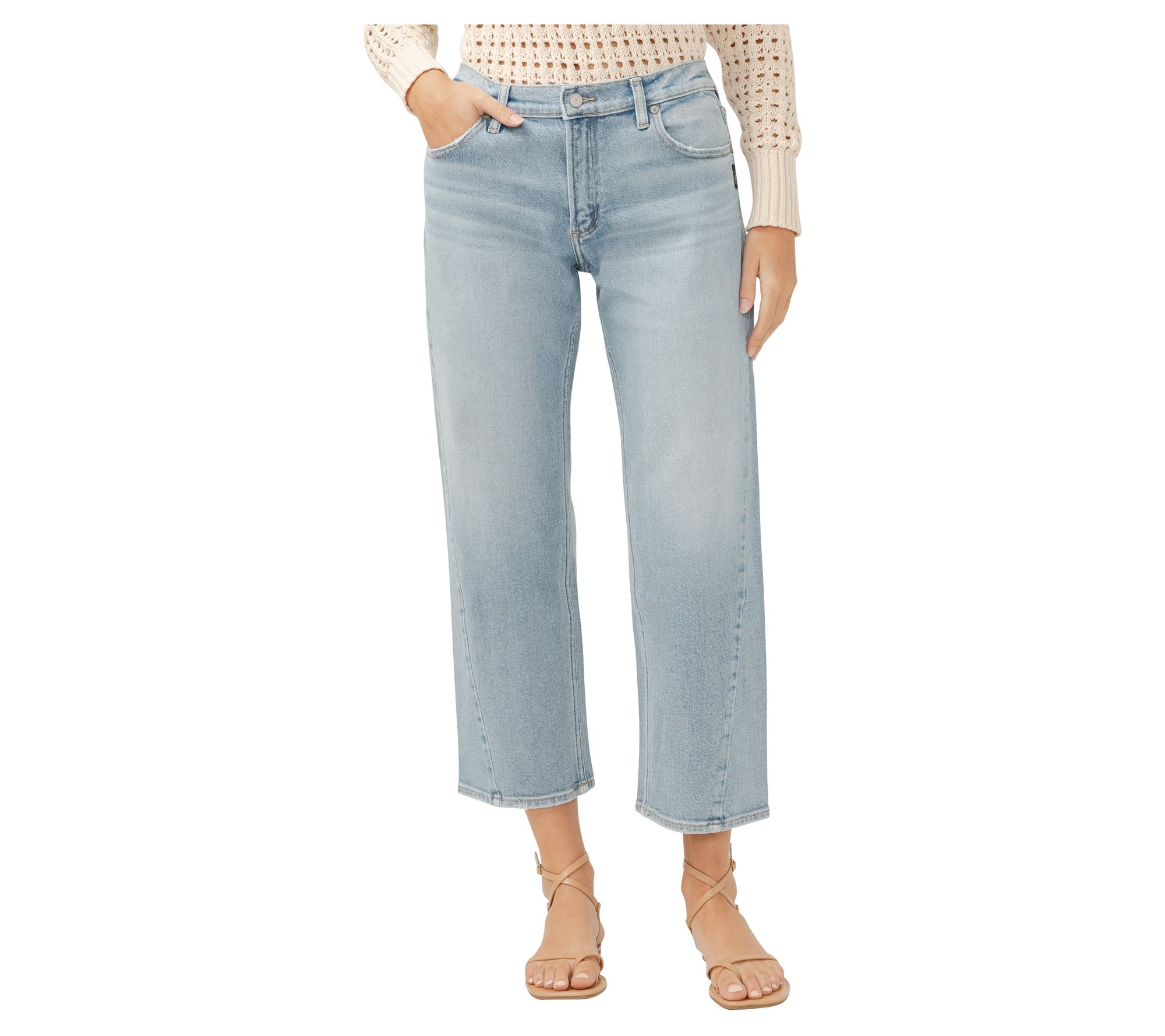 Silver Jeans Co. Women's Mid Rise Relaxed Straight  Jeans_AGR1
