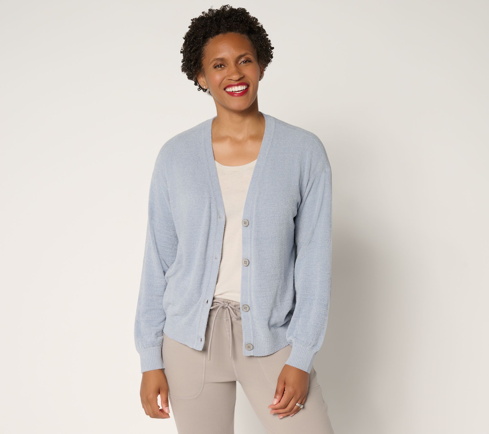 "As Is" Barefoot Dreams CozyChic Ultra Lite Poof Sleeve Cardigan