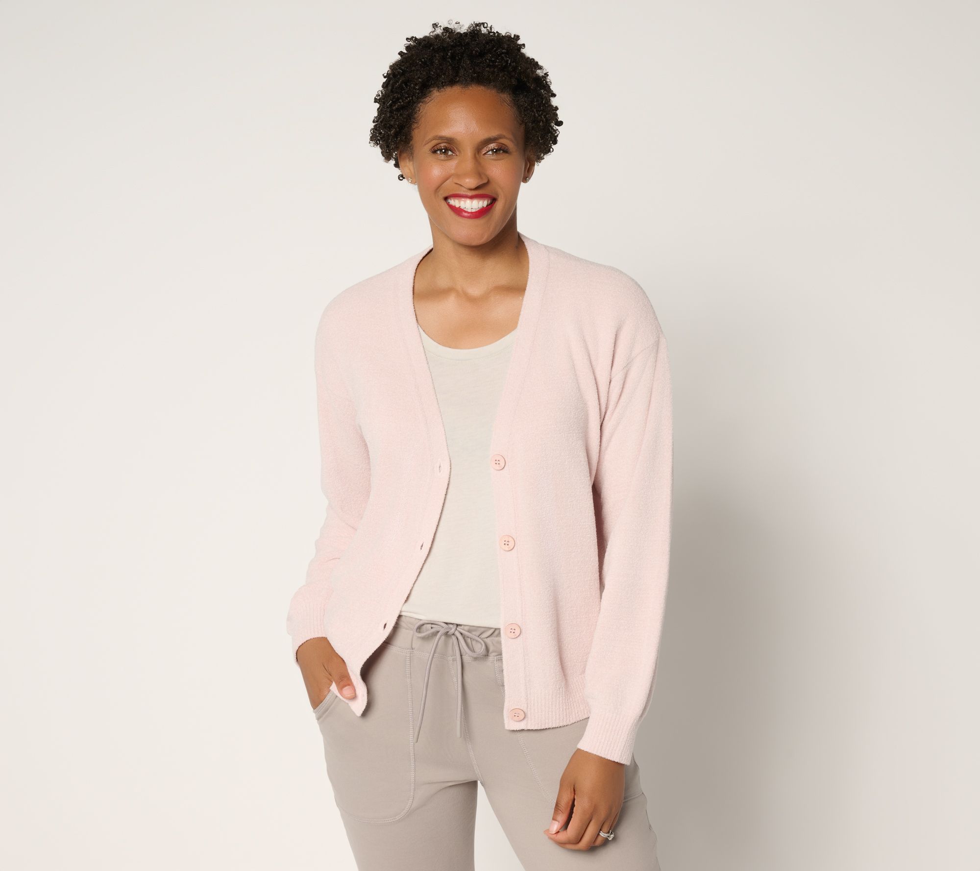 "As Is" Barefoot Dreams CozyChic Ultra Lite Poof Sleeve Cardigan