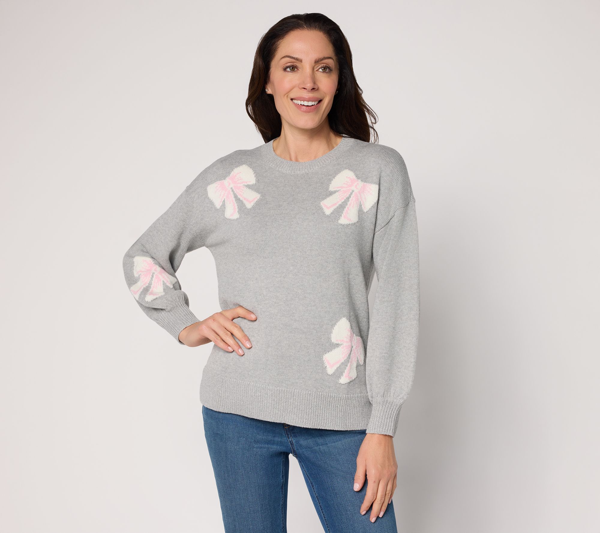 Belle by Kim Gravel Life is Knot Too Bad Bow Sweater