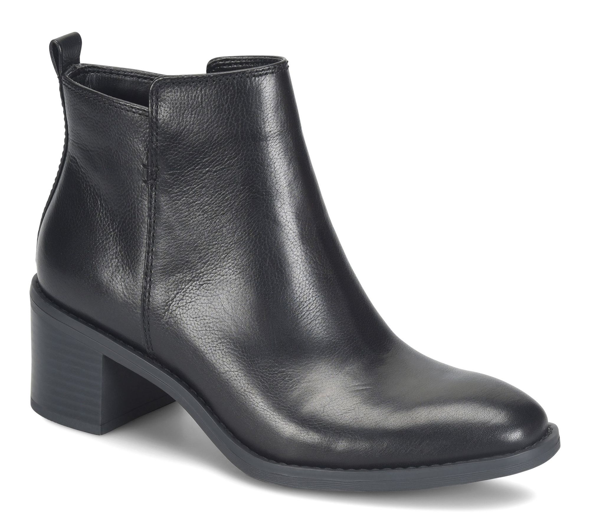 Comfortiva Block Heeled Leather Boot - Heather