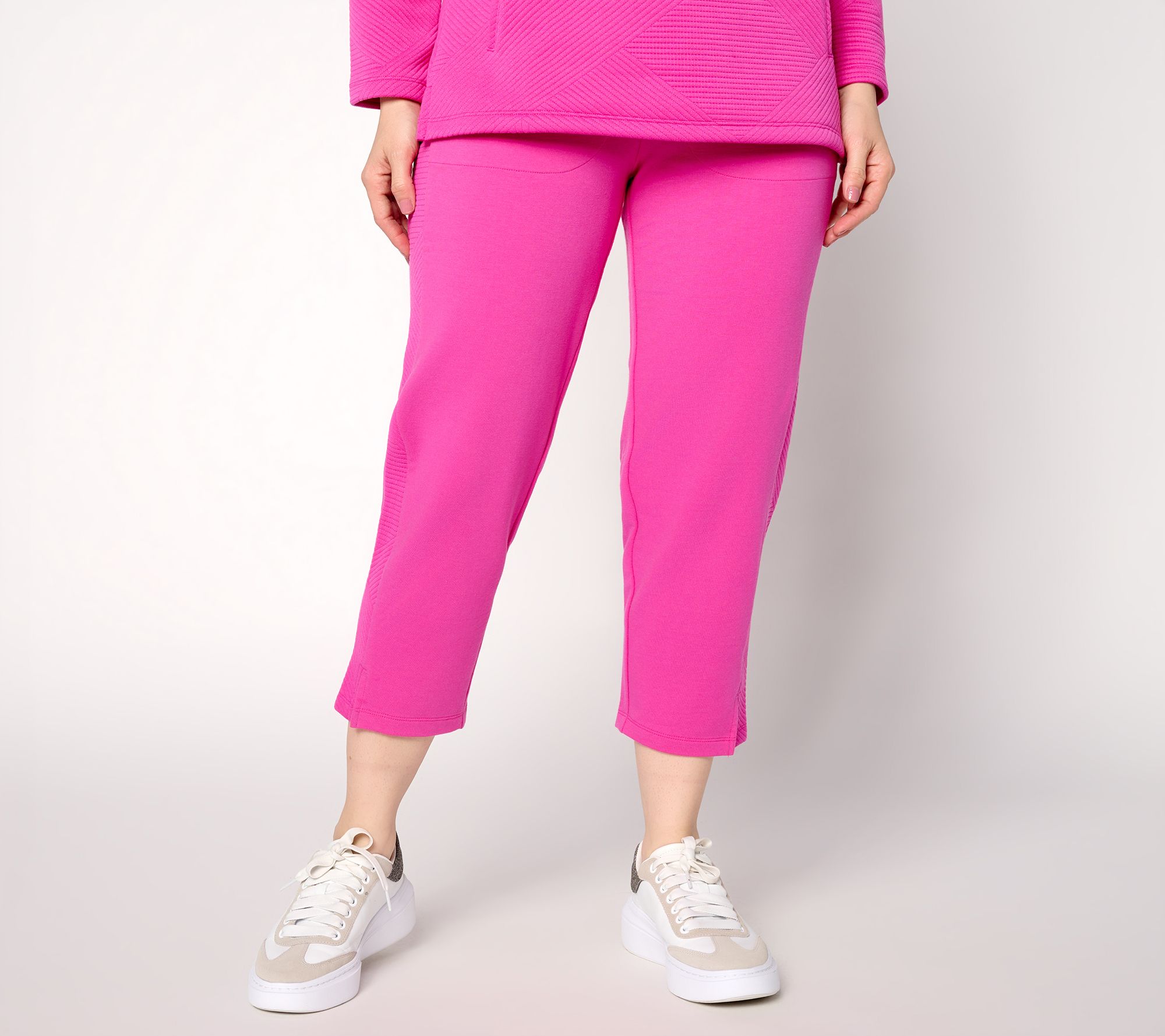 Denim & Co. Active Regular Pattern Jacquard Crop Pants