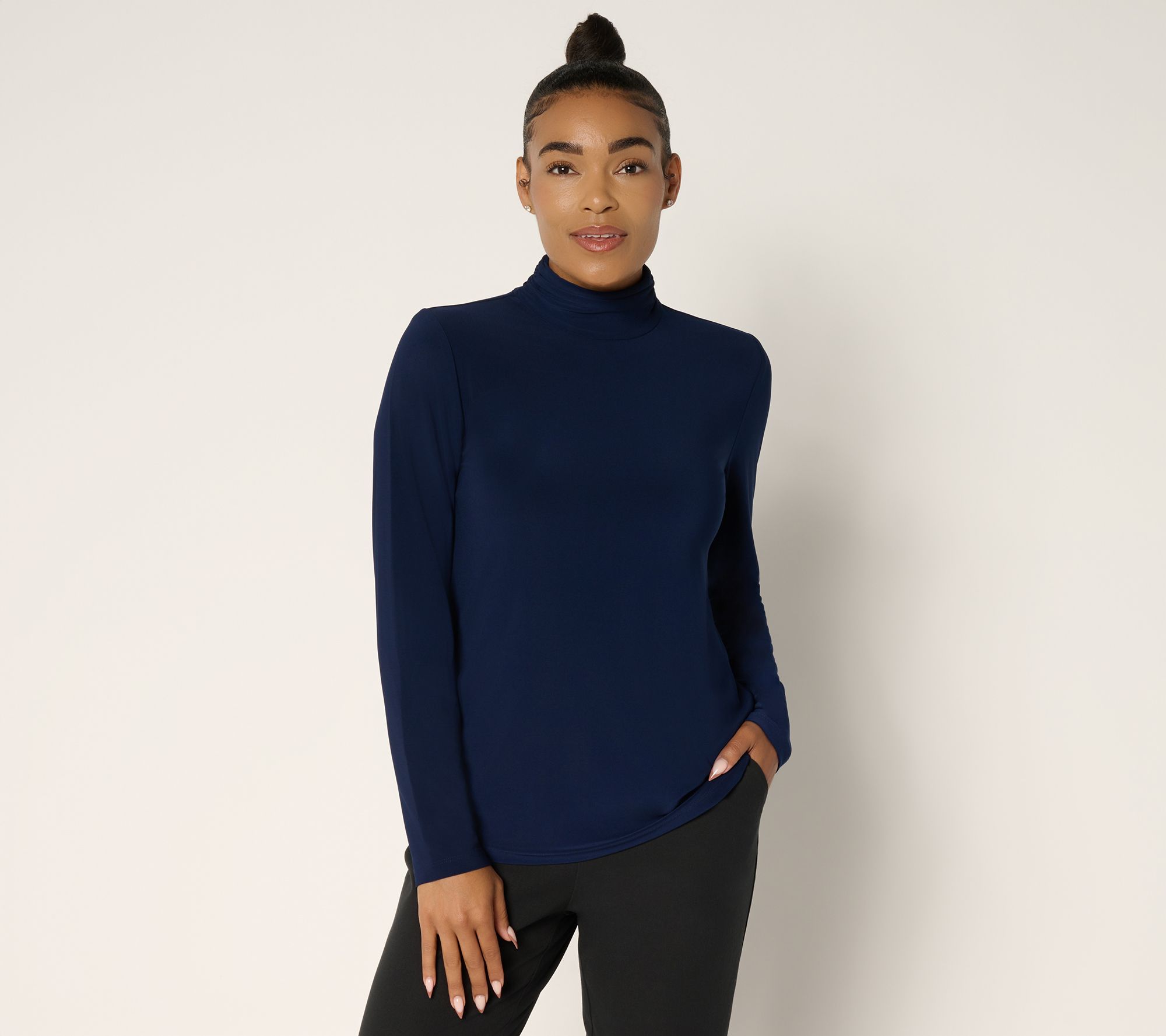"As Is" Dennis Basso Italia Knit Mock Neck Top in Prints and Solids