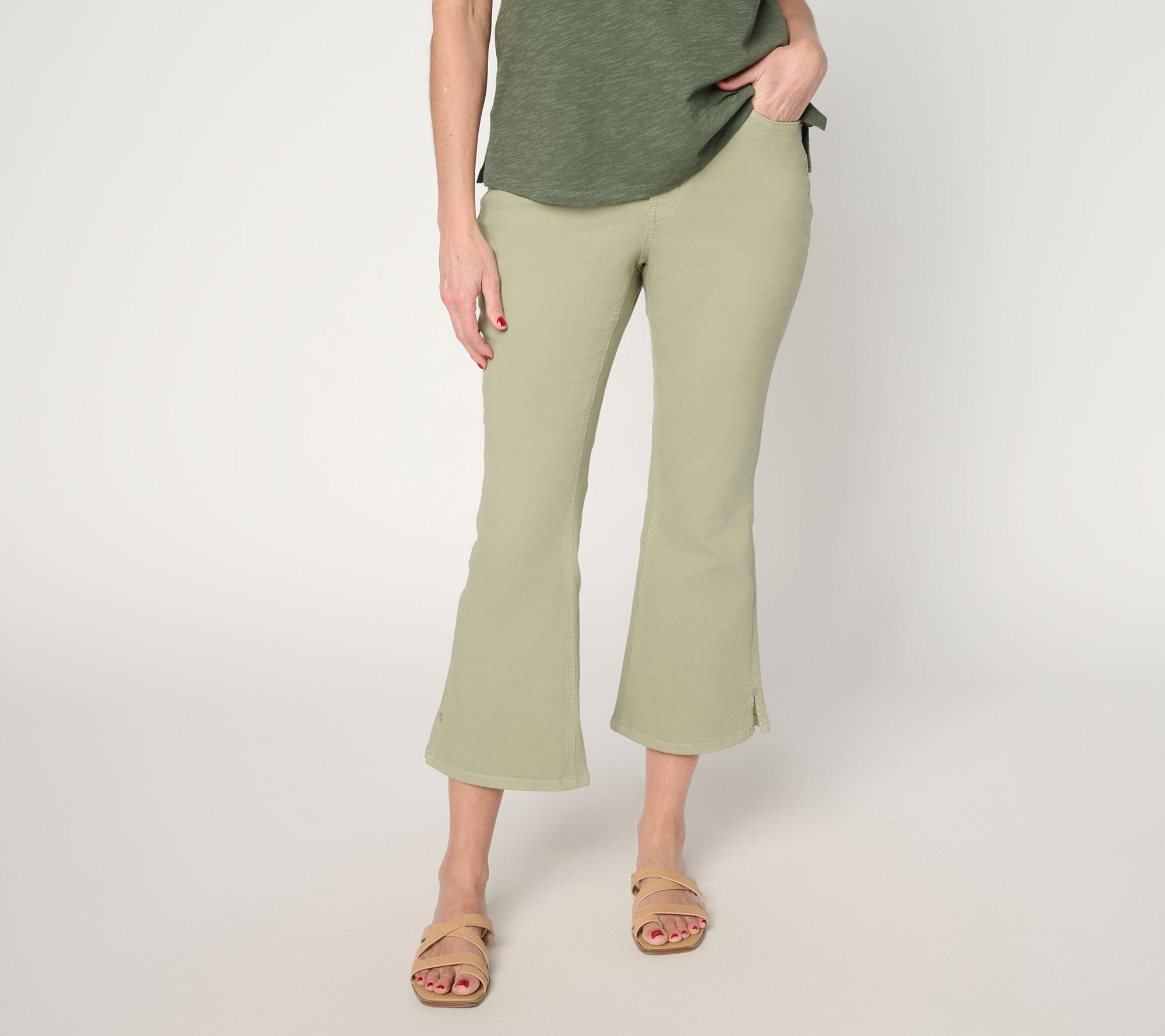 Denim & Co. Regular Classic Stretch Baby Boot Crop Pants