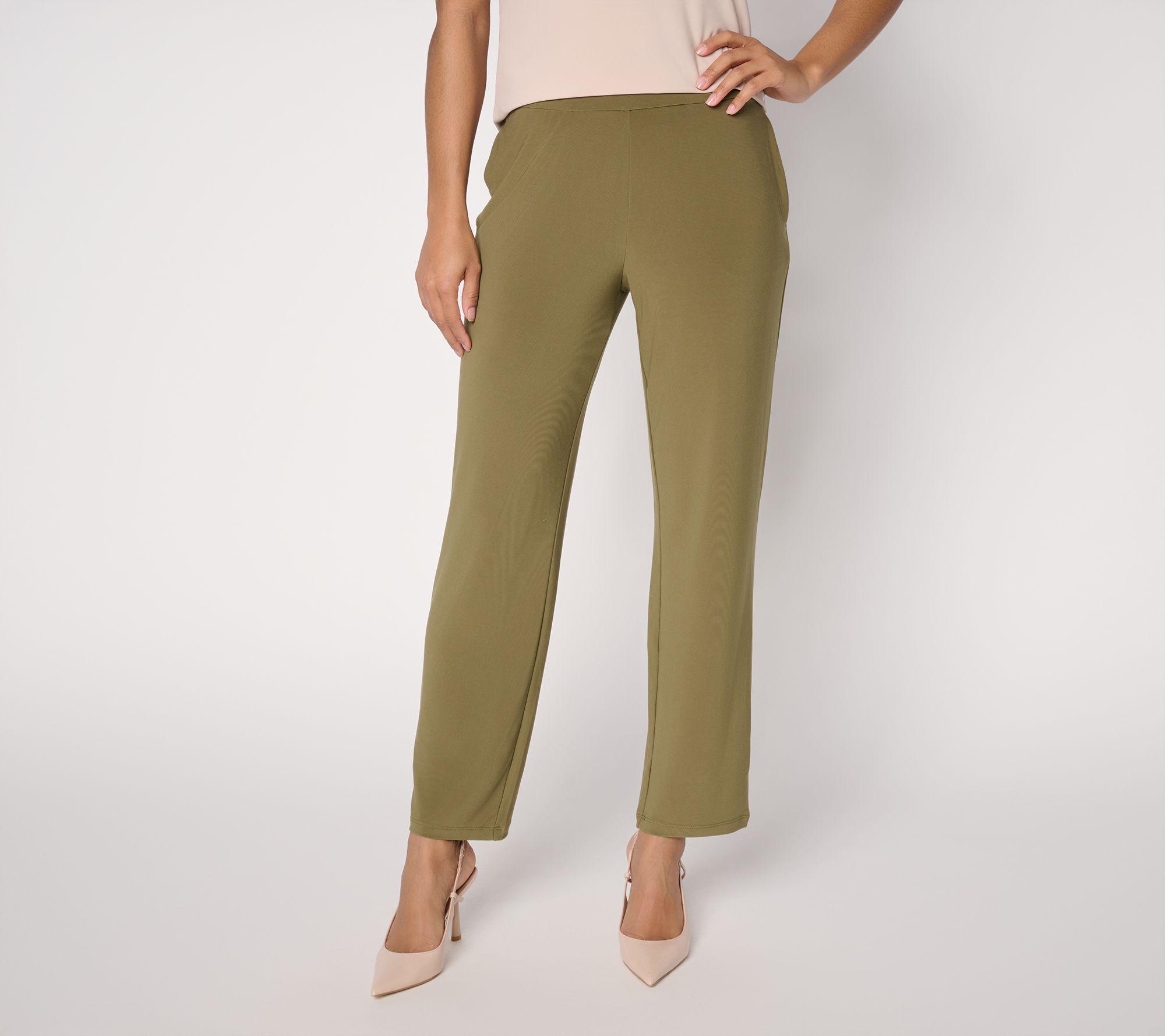 Dennis Basso Petite Italia Knit Straight Leg Ankle Pants