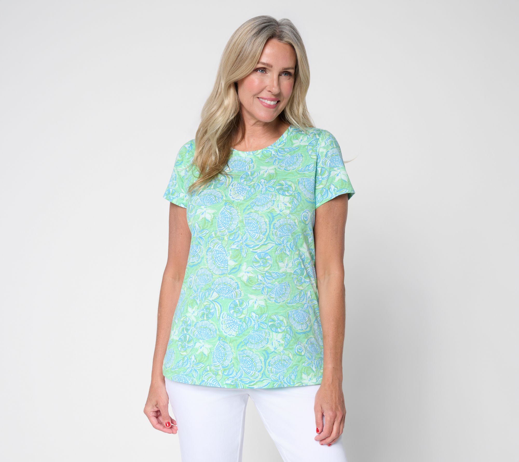  Belle Beach by Kim Gravel Slub Knit Coastal Canvas Top
