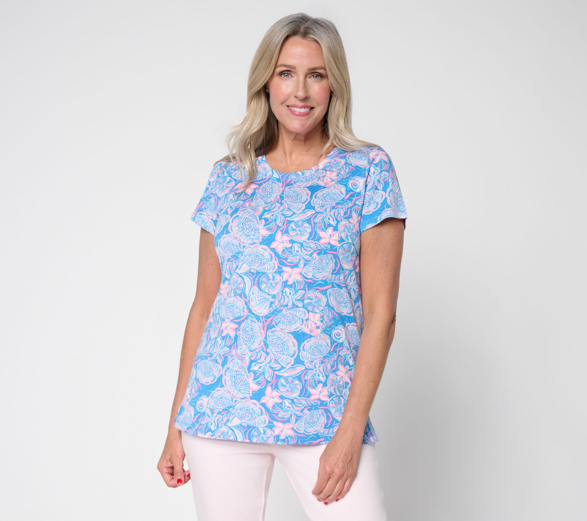 Belle Beach by Kim Gravel Slub Knit Coastal Canvas Top