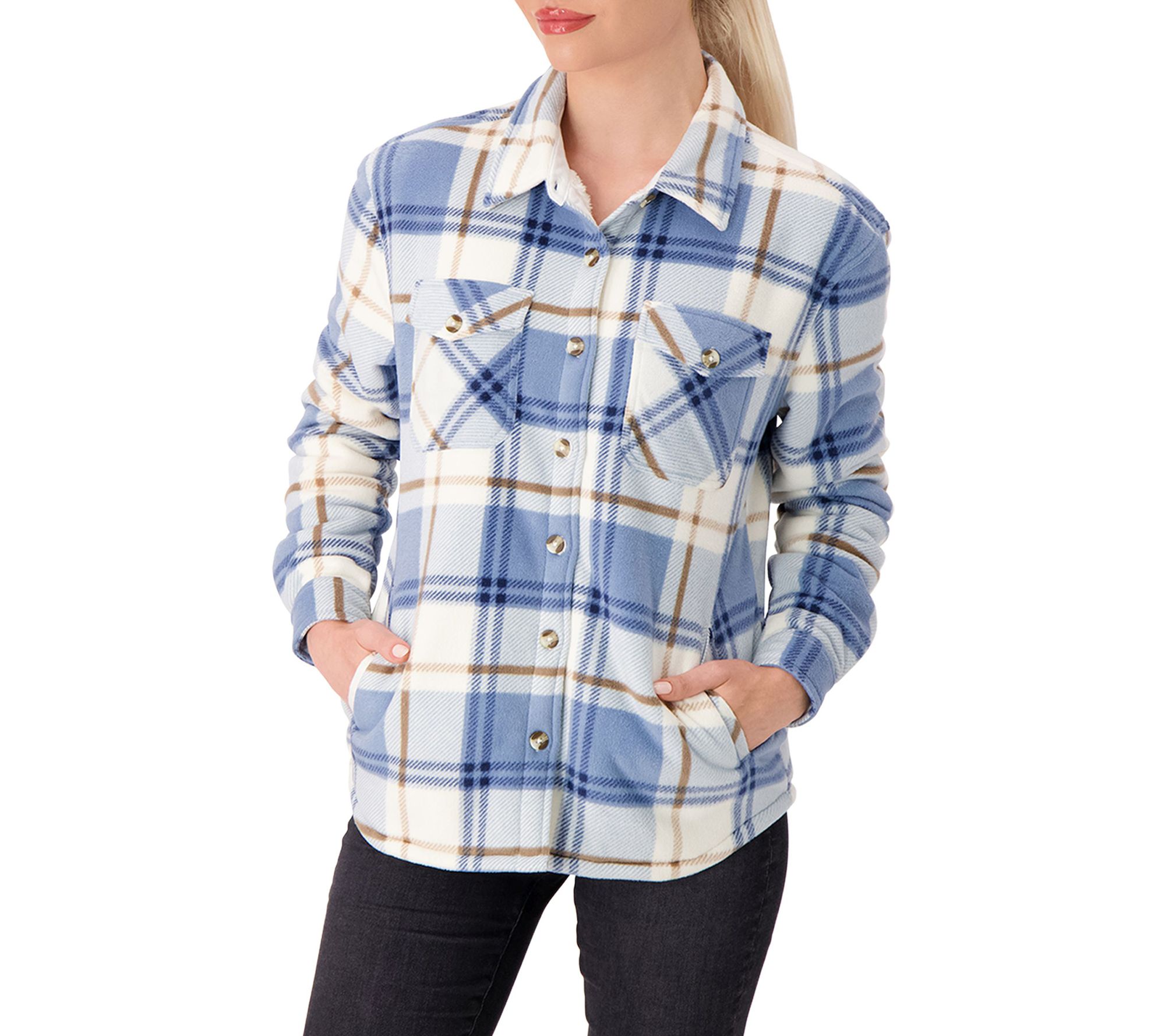Heat Holders Jacqueline Long Sleeve Plaid ShirtJacket
