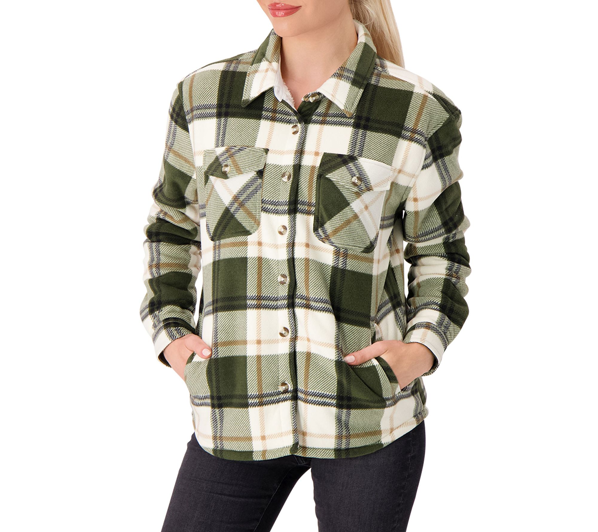 Heat Holders Jacqueline Long Sleeve Plaid ShirtJacket