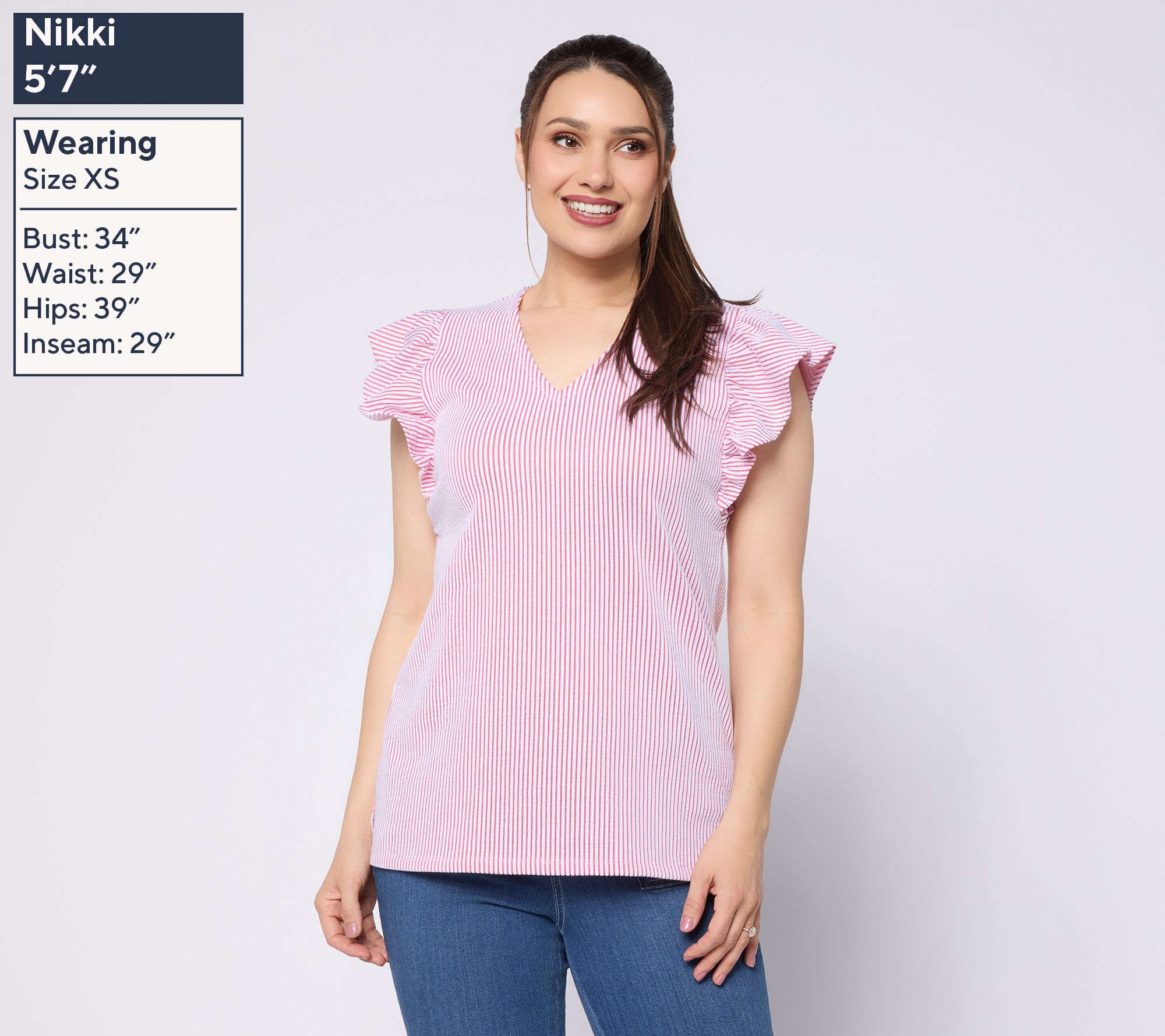Liberty Belles by Kim Gravel Seersucker Ruffle Sleeve Mini Stripe