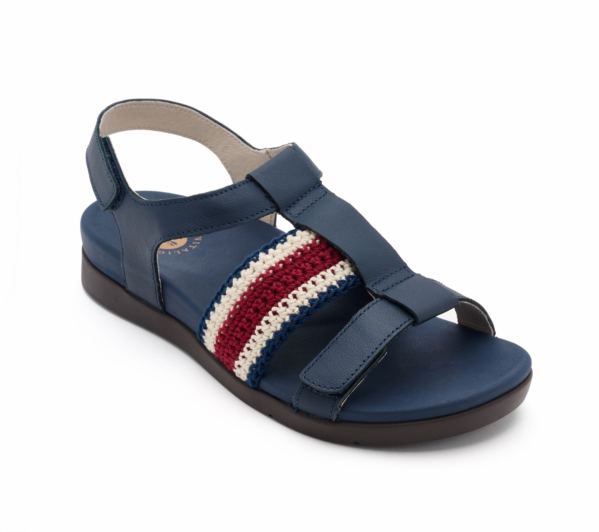 Revitalign Orthotic Leather Stripe Sandal - Violet Rose