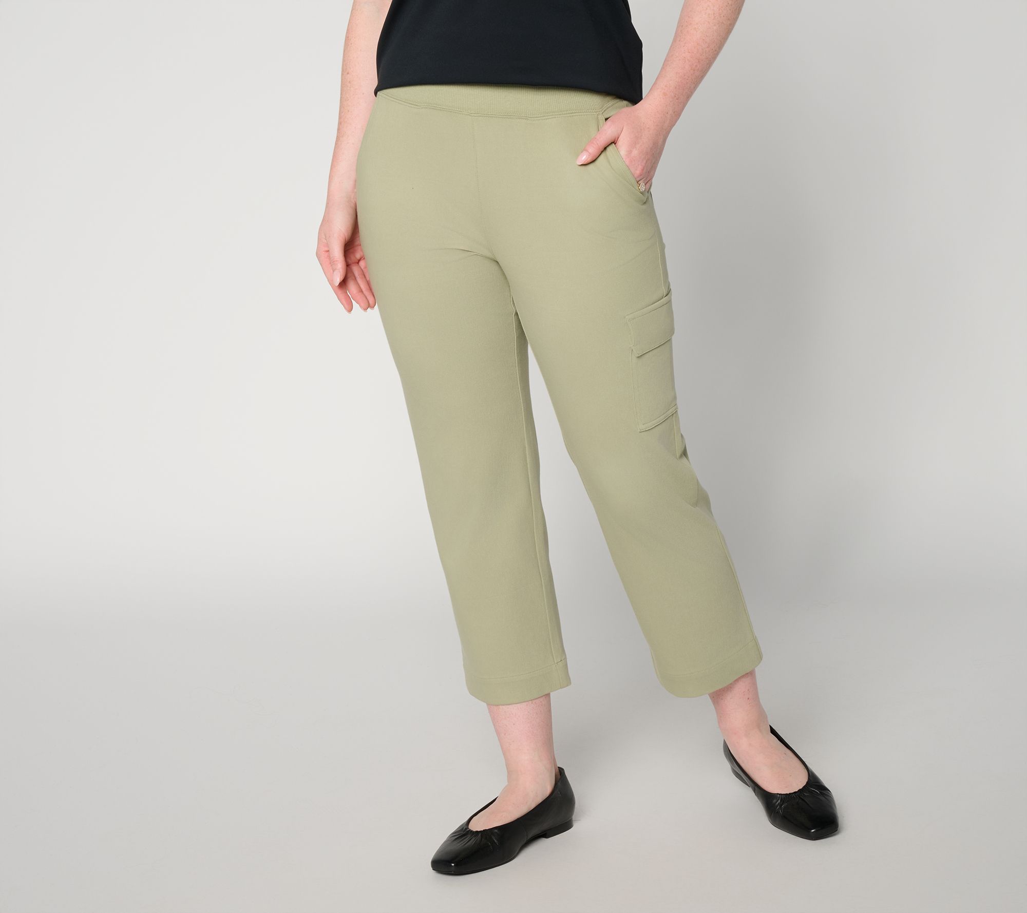 Denim & Co. Petite Comfy Knit Air Straight-Leg Crop Jeans