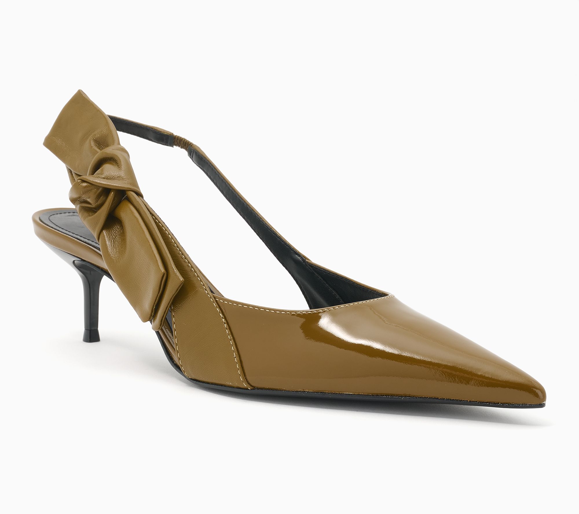 Schutz Patent Leather Slingback Pumps - Liora Bow Mid