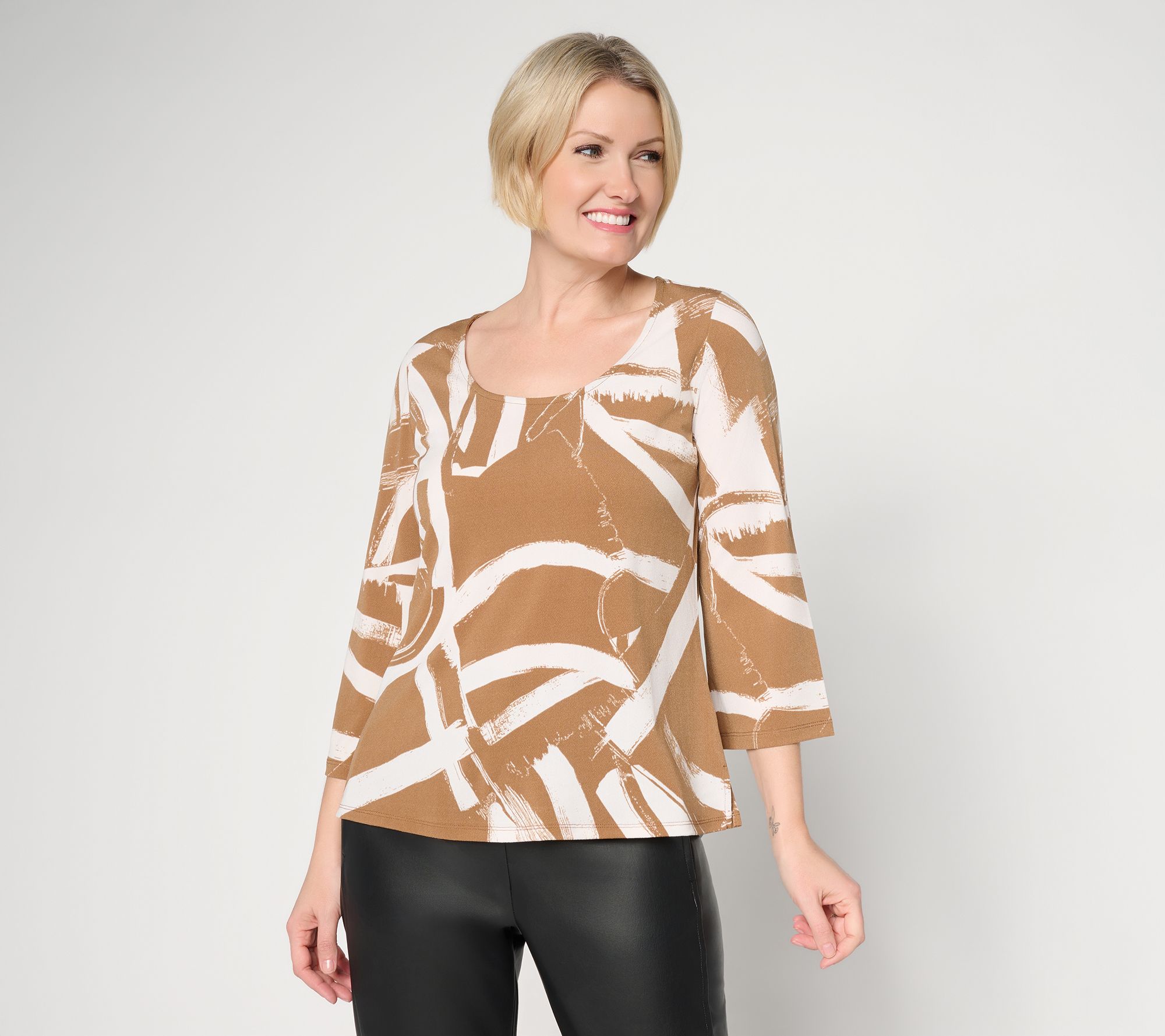 "As Is" Women wtih Control Printed Moss Crepe Top