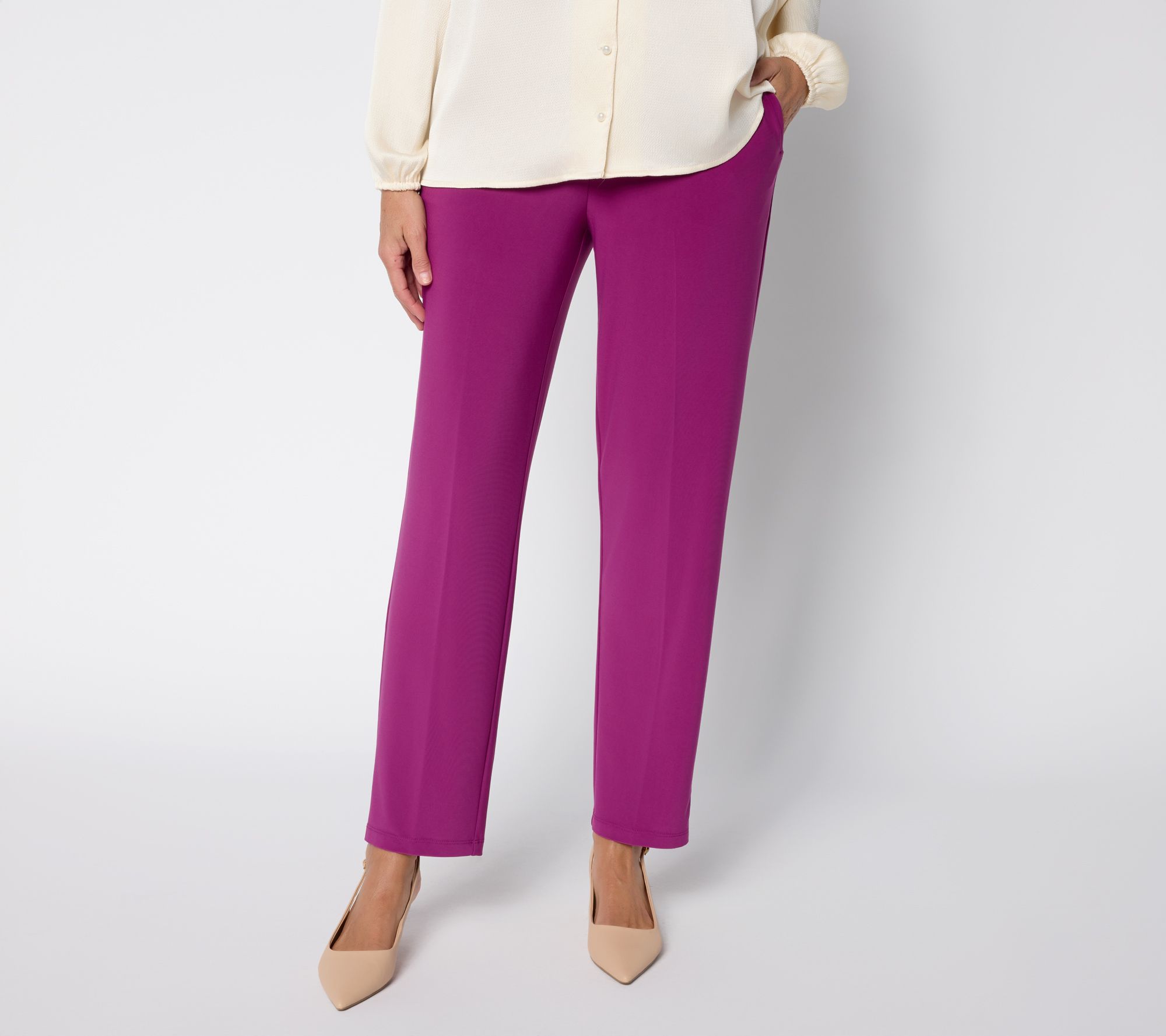 "As Is" GRAVER Susan Graver Petite LK Luxe Ava Slim-Leg Ankle Pants