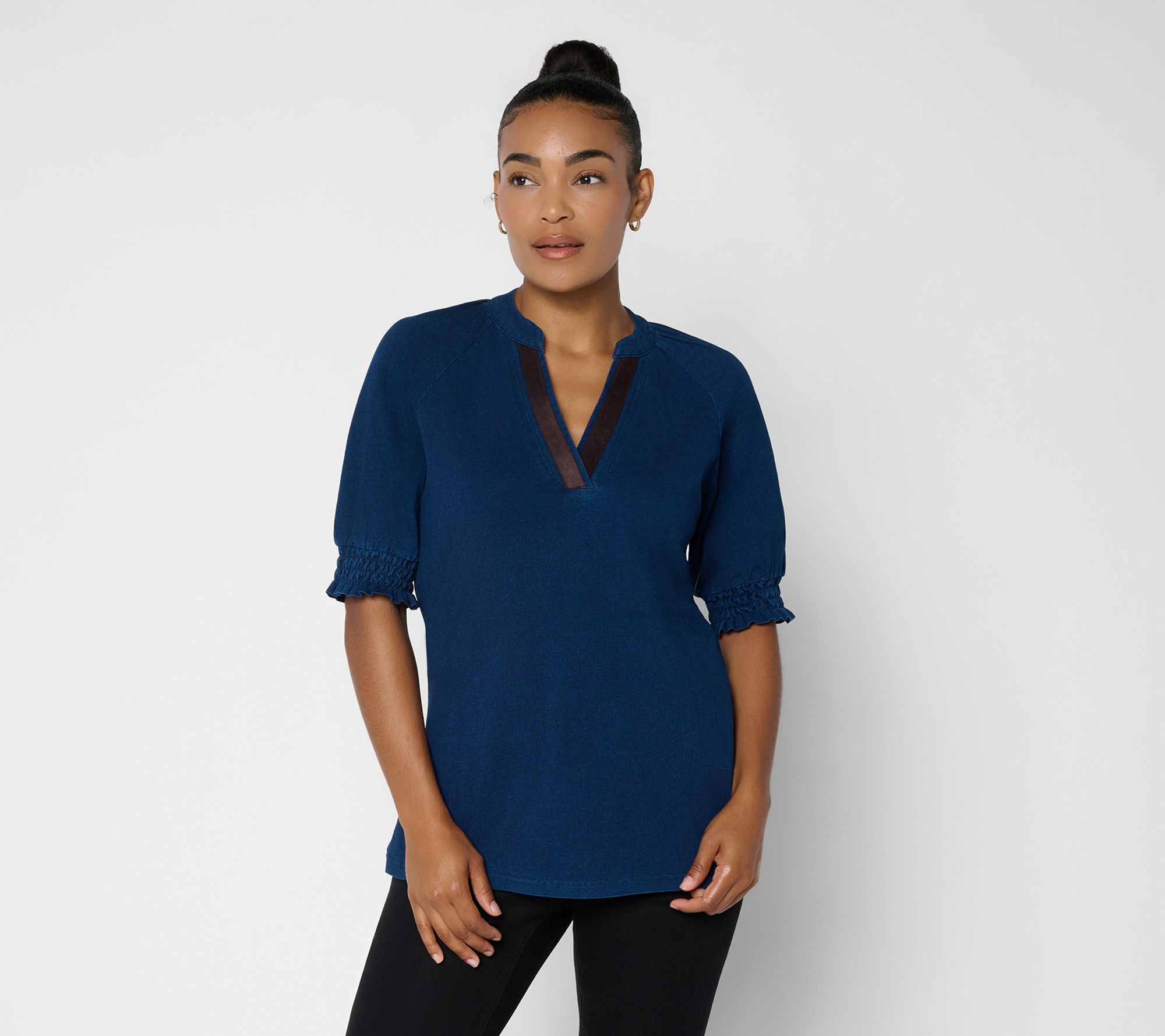 Belle Boho by Kim Gravel Freestyle Knit Denim Rustic Top
