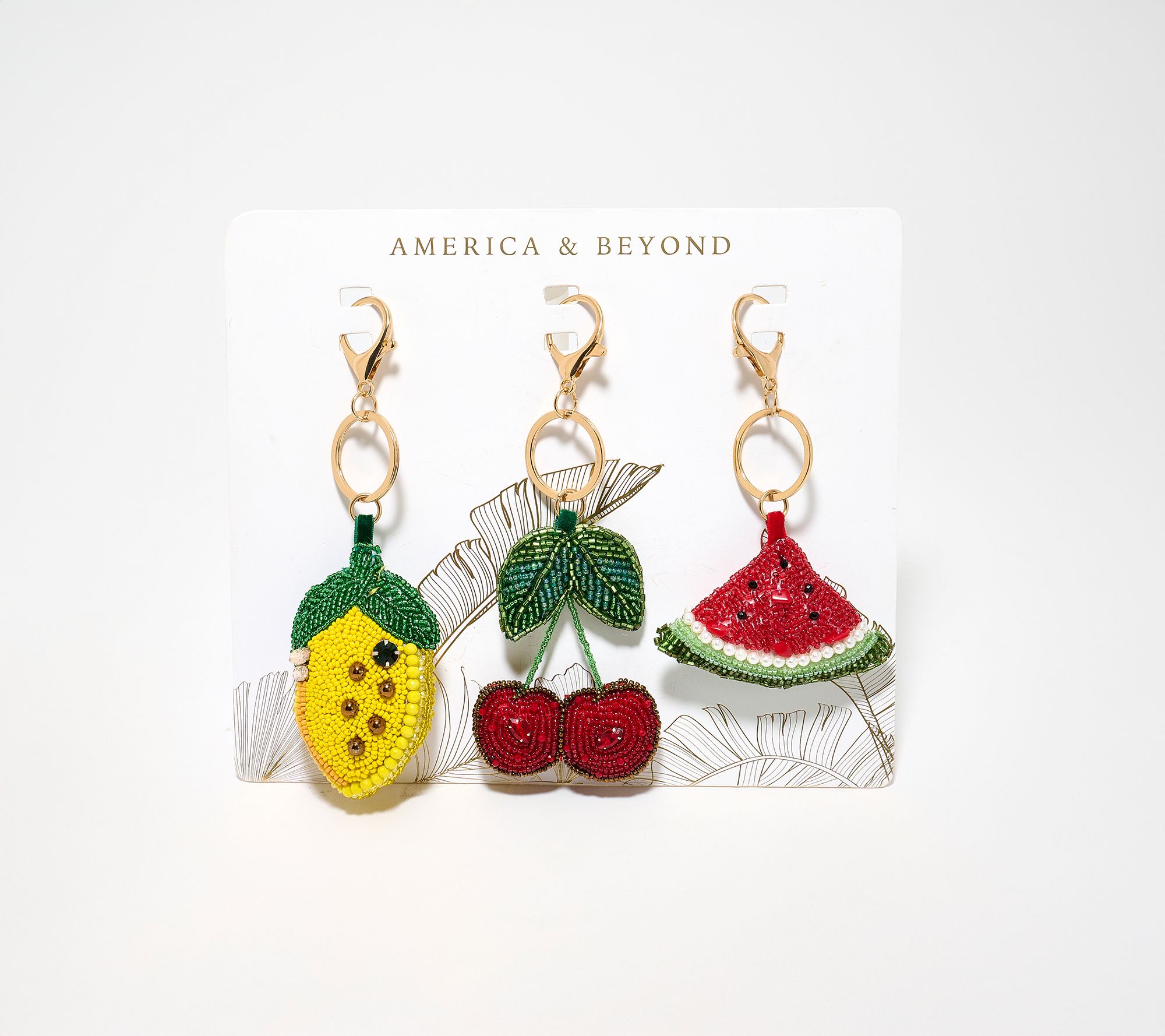 "As Is" America & Beyond Set of 3 Beaded Bag Charms