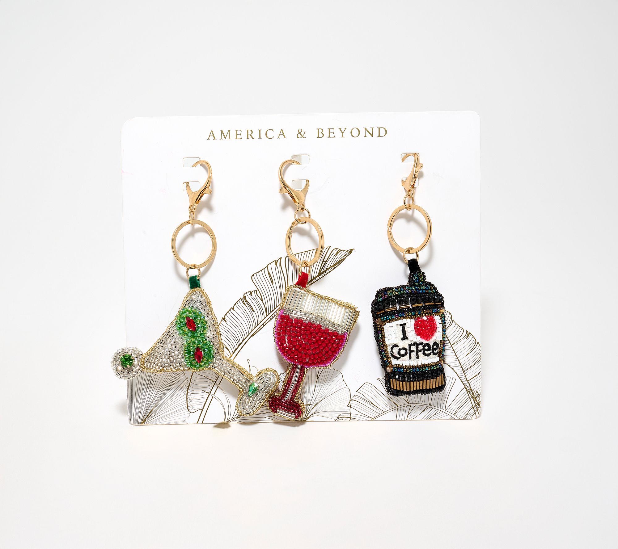 "As Is" America & Beyond Set of 3 Beaded Bag Charms