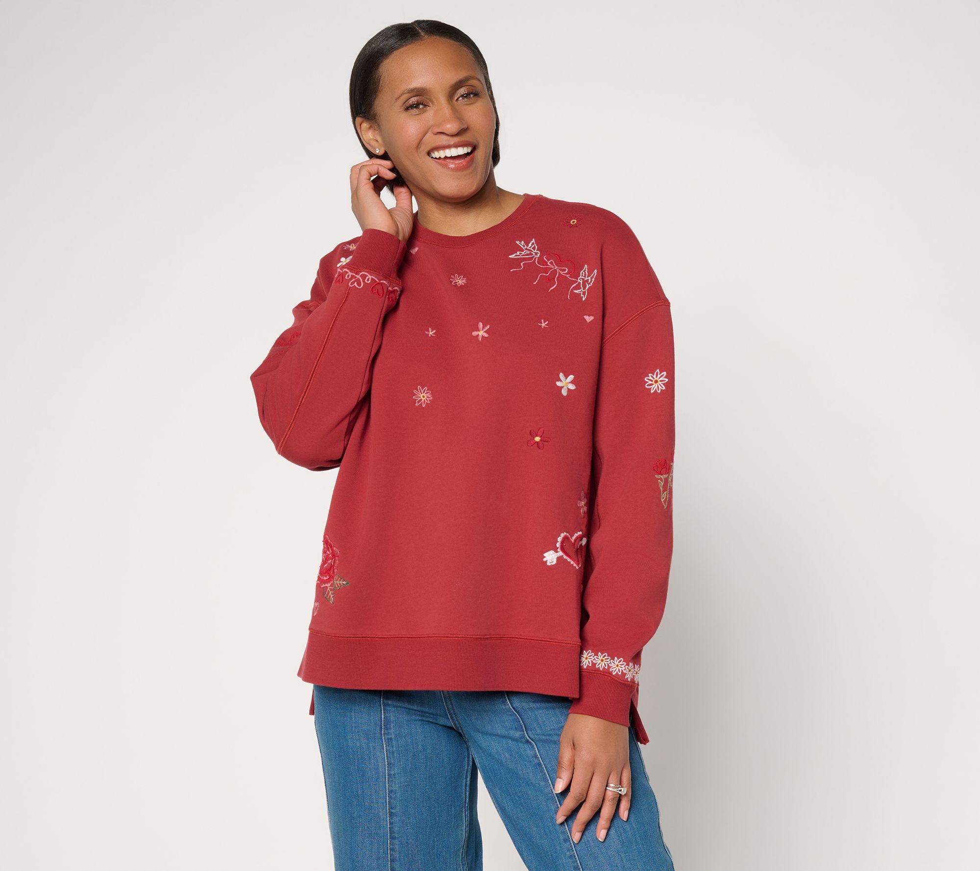 "As Is" Driftwood Jeans Tabitha French Terry Long Sleeve Top