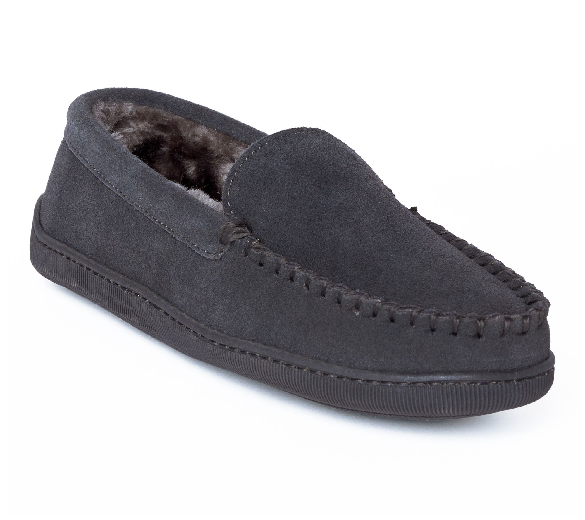 Minnetonka Men's Suede Pile Lined Hardsole Slippers