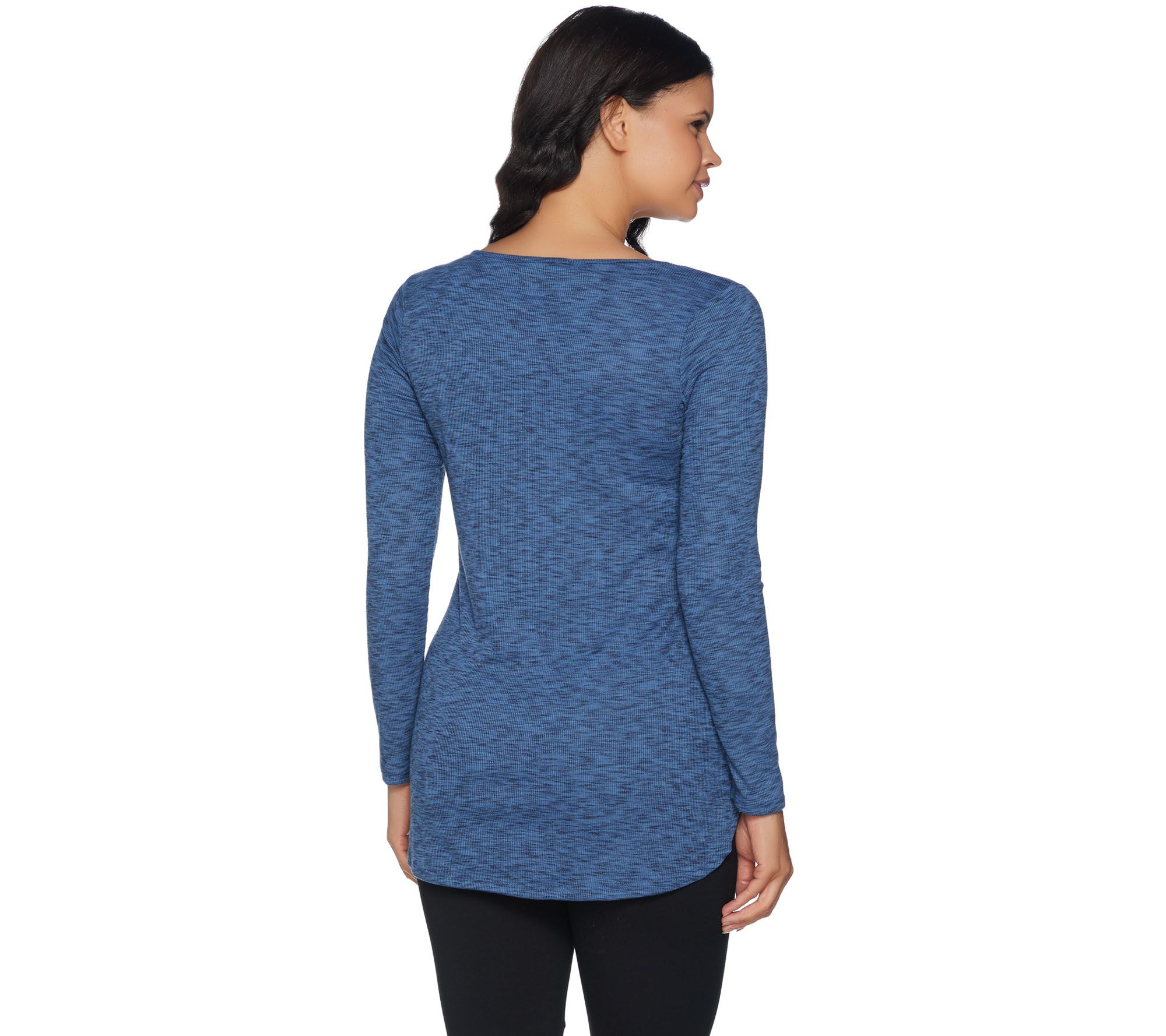 Lisa Rinna Collection Tulip Hem Long Sleeve Knit Top - QVC.com