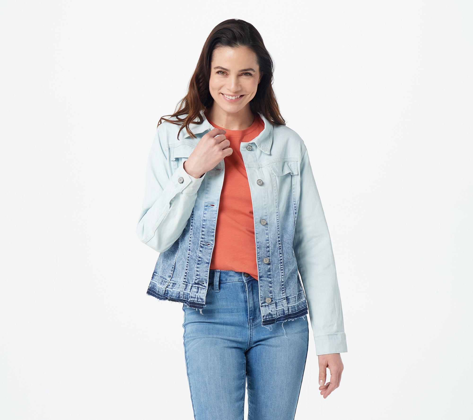 Laurie Felt Classic Denim Ombre Jacket - QVC.com