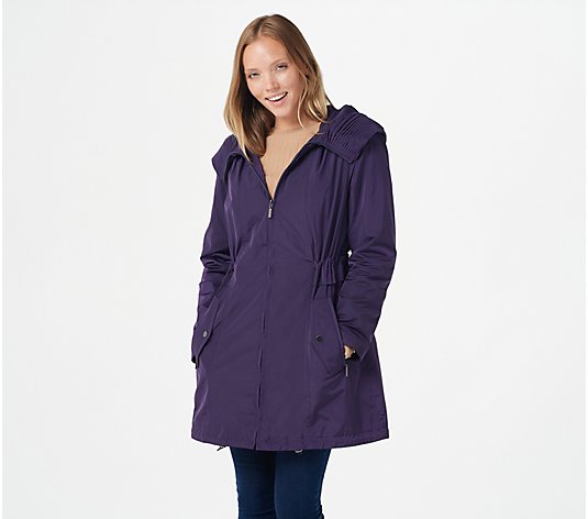 Centigrade Water Resistant Jacket with Pleated Hood Collar
