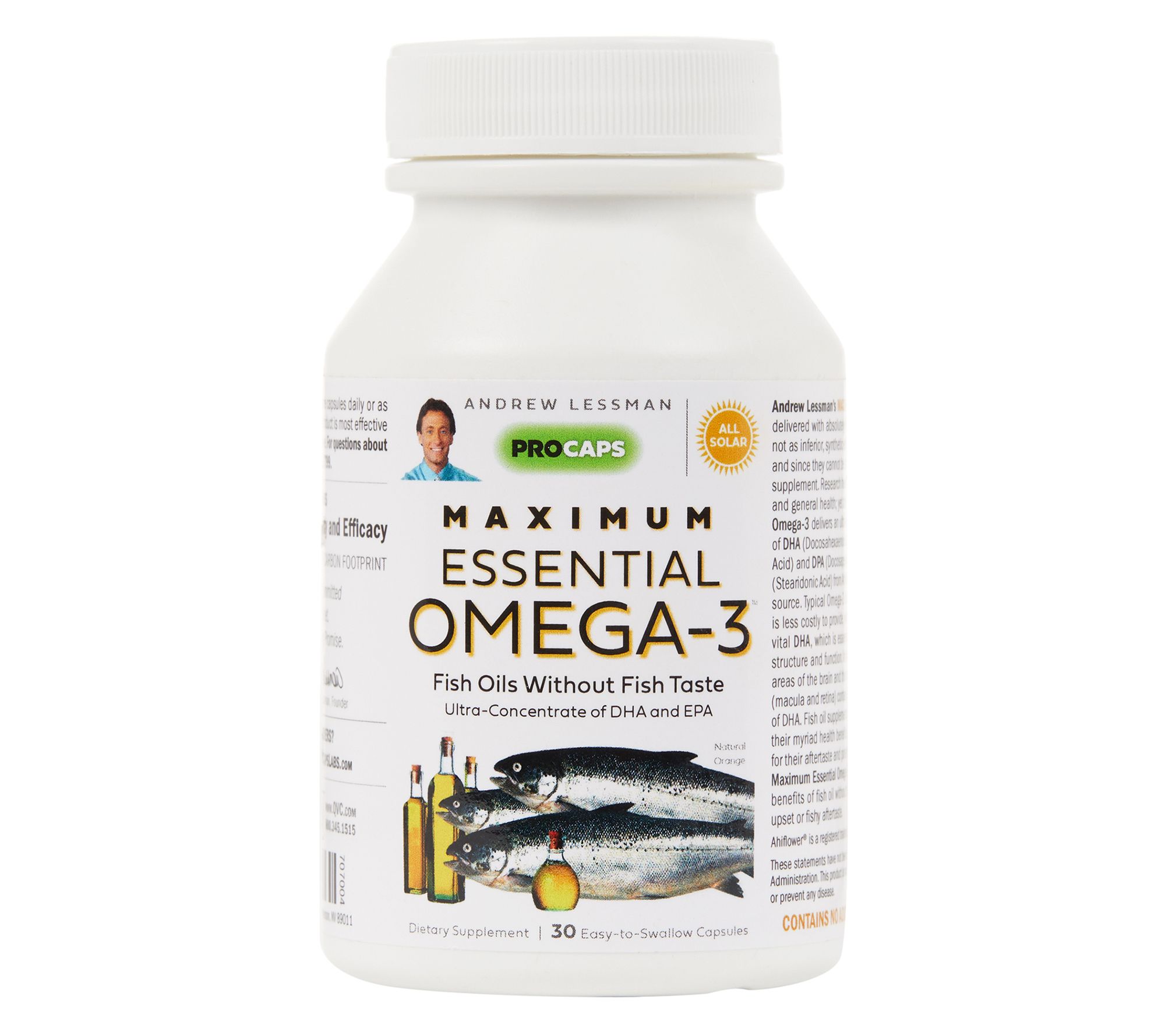 Andrew Lessman Maximum Omega3 Hi DHA Fish Oil Mild and Gentle No Fishy