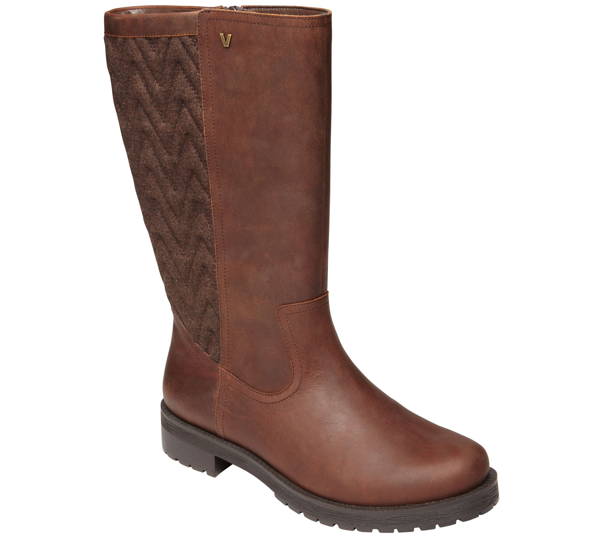 Vionic Leather Mid-Calf Boots - Aurora - QVC.com