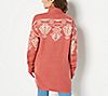 Denim & Co. Open Front Cardigan with Fair Isle Shoulder Detail, 1 of 3