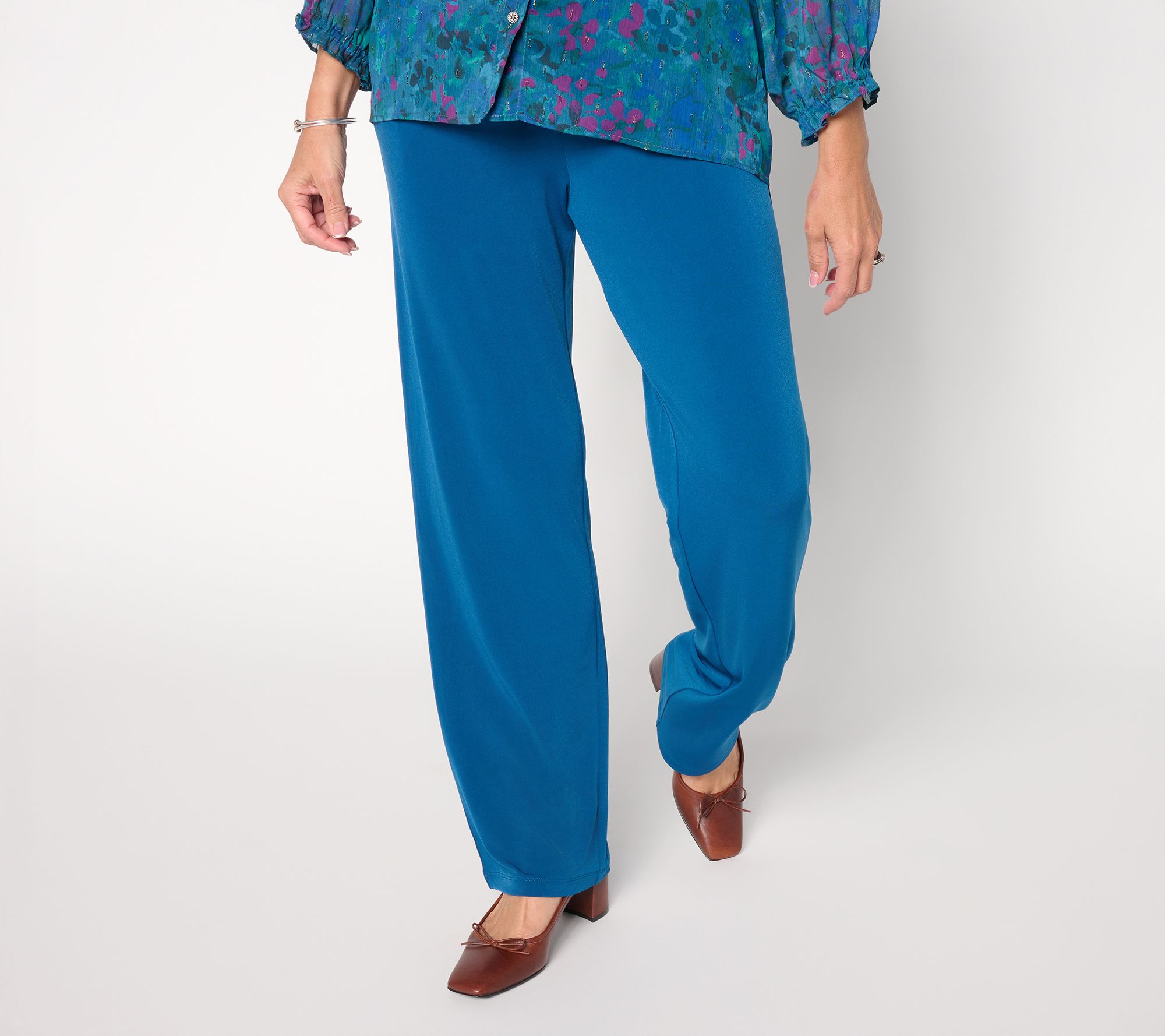 Susan Graver Regular Liquid Knit Wide-Leg Pull-On Pants