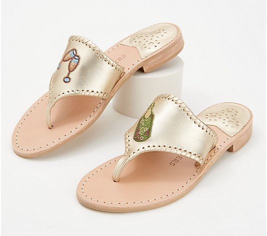 Jack Rogers Leather Classic Jack Sandals Bubbly