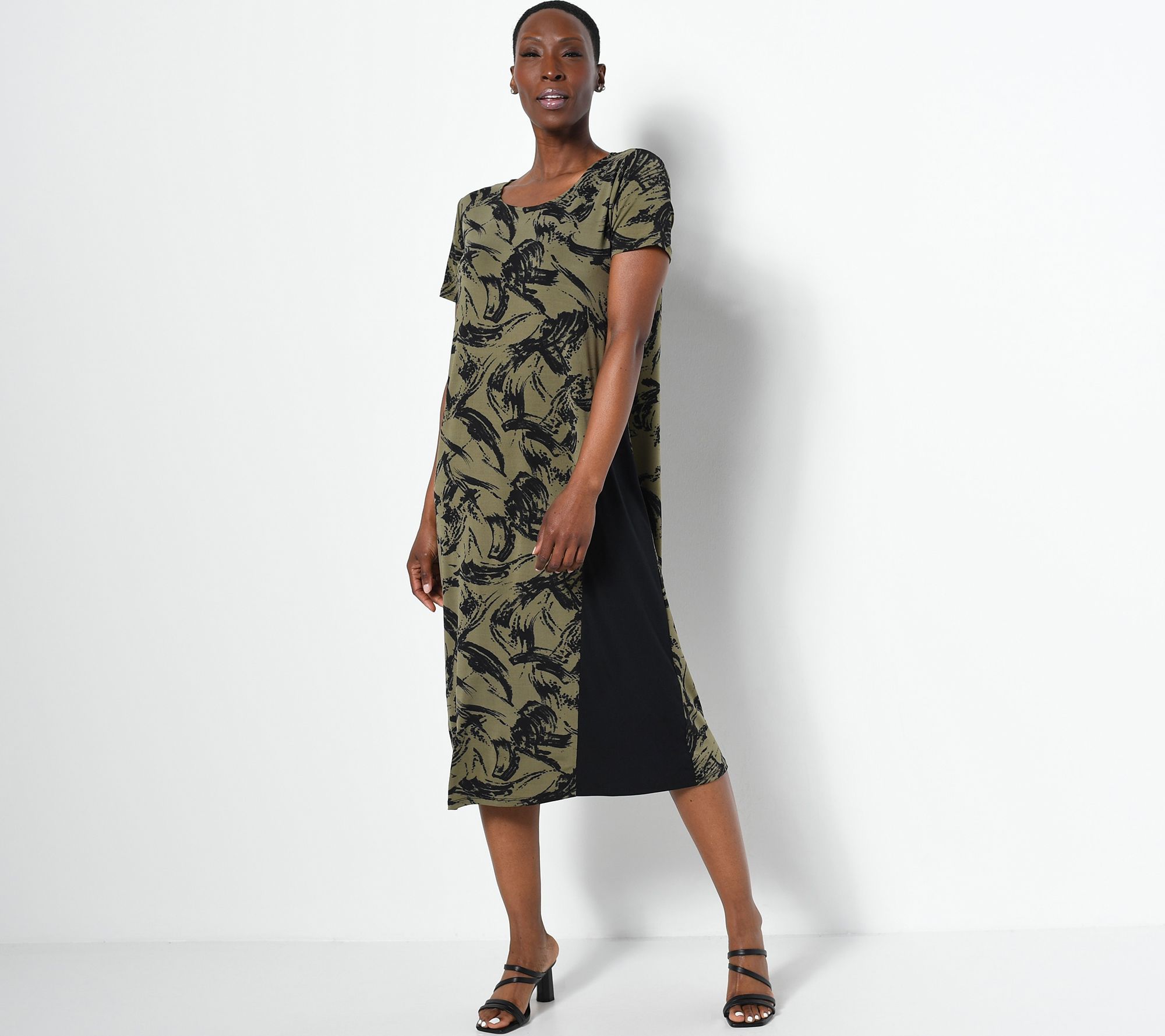 Truth + Style Regular Printed Abstract Knit Dress - QVC.com