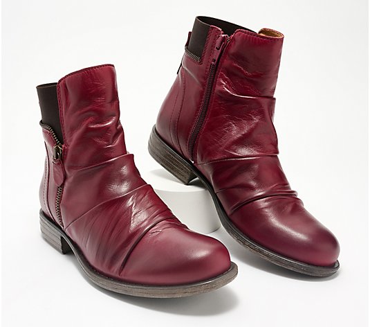 Miz Mooz Leather Wide Width Ankle Boots - Laney