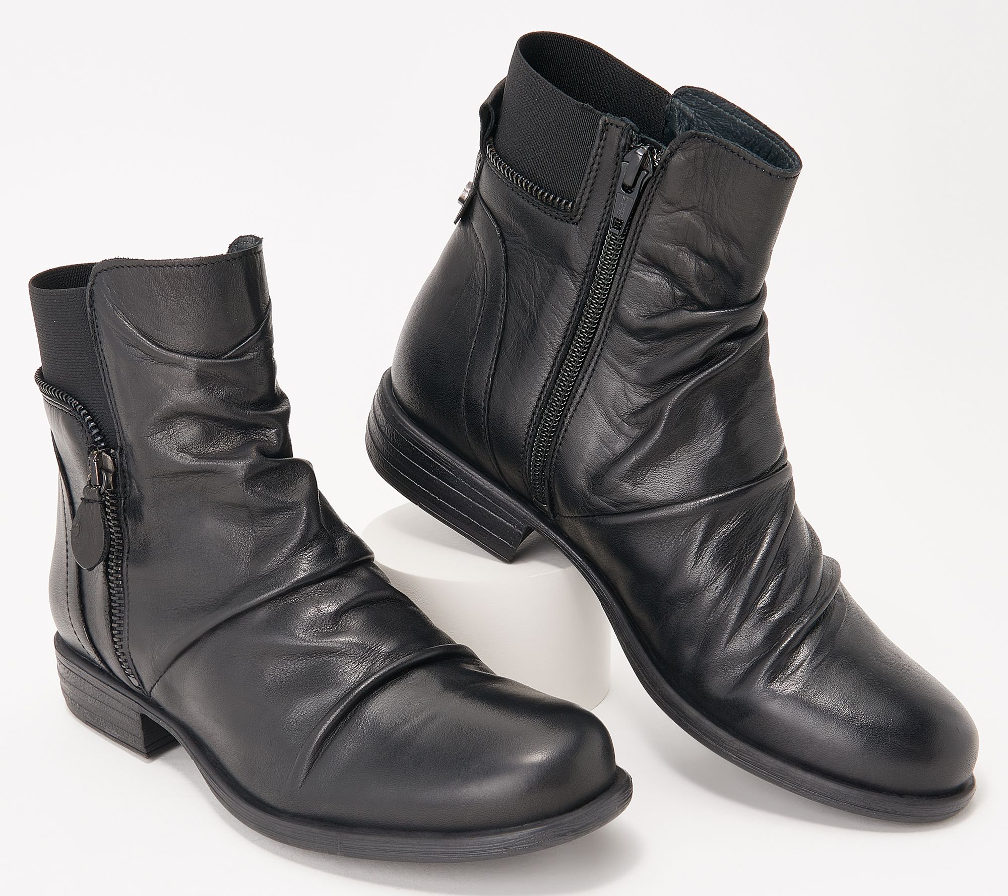 Miz Mooz Leather Wide Width Ankle Boots - Laney