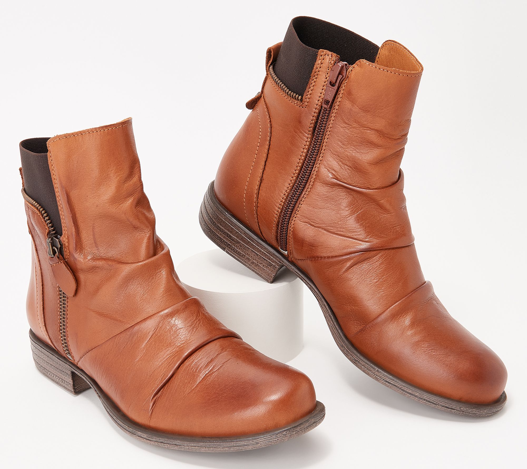 Miz Mooz Leather Wide Width Ankle Boots - Laney