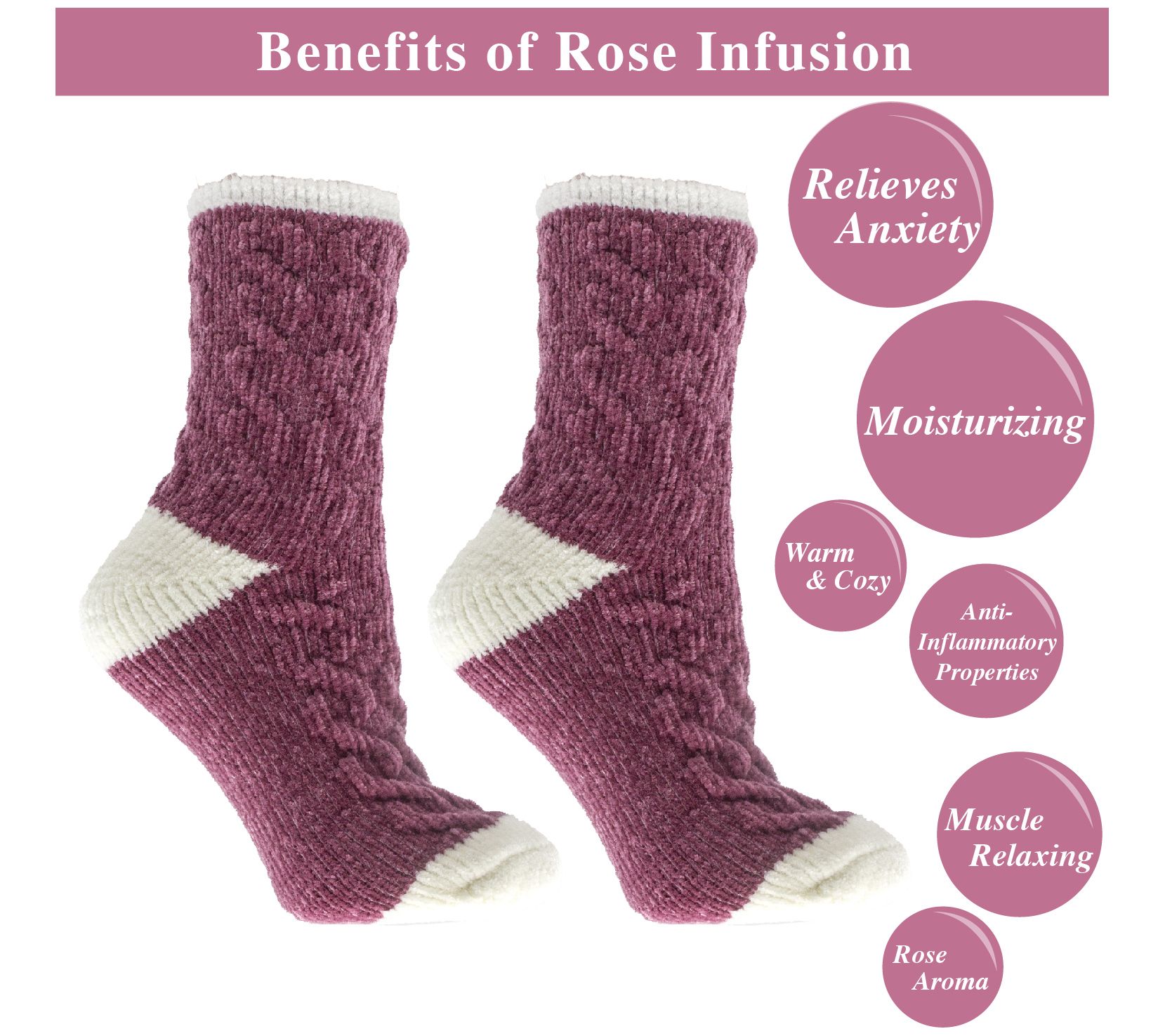 MinxNY 2Pairs Women's Rose & Shea Butter Infused Velvet Socks