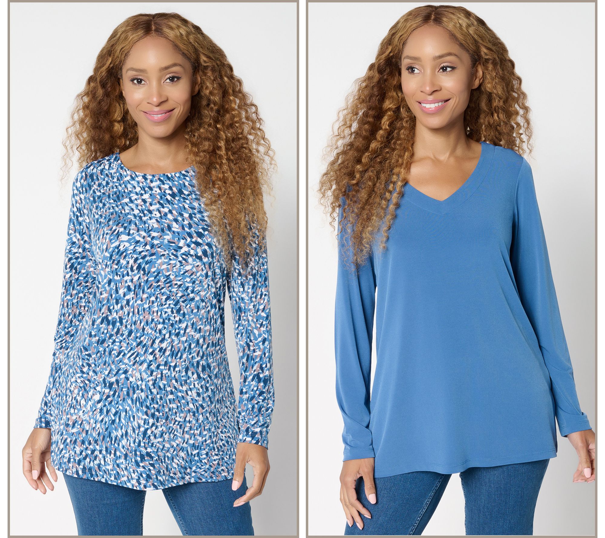 Susan Graver Modern Essentials Regular Liquid Knit Tunic Set